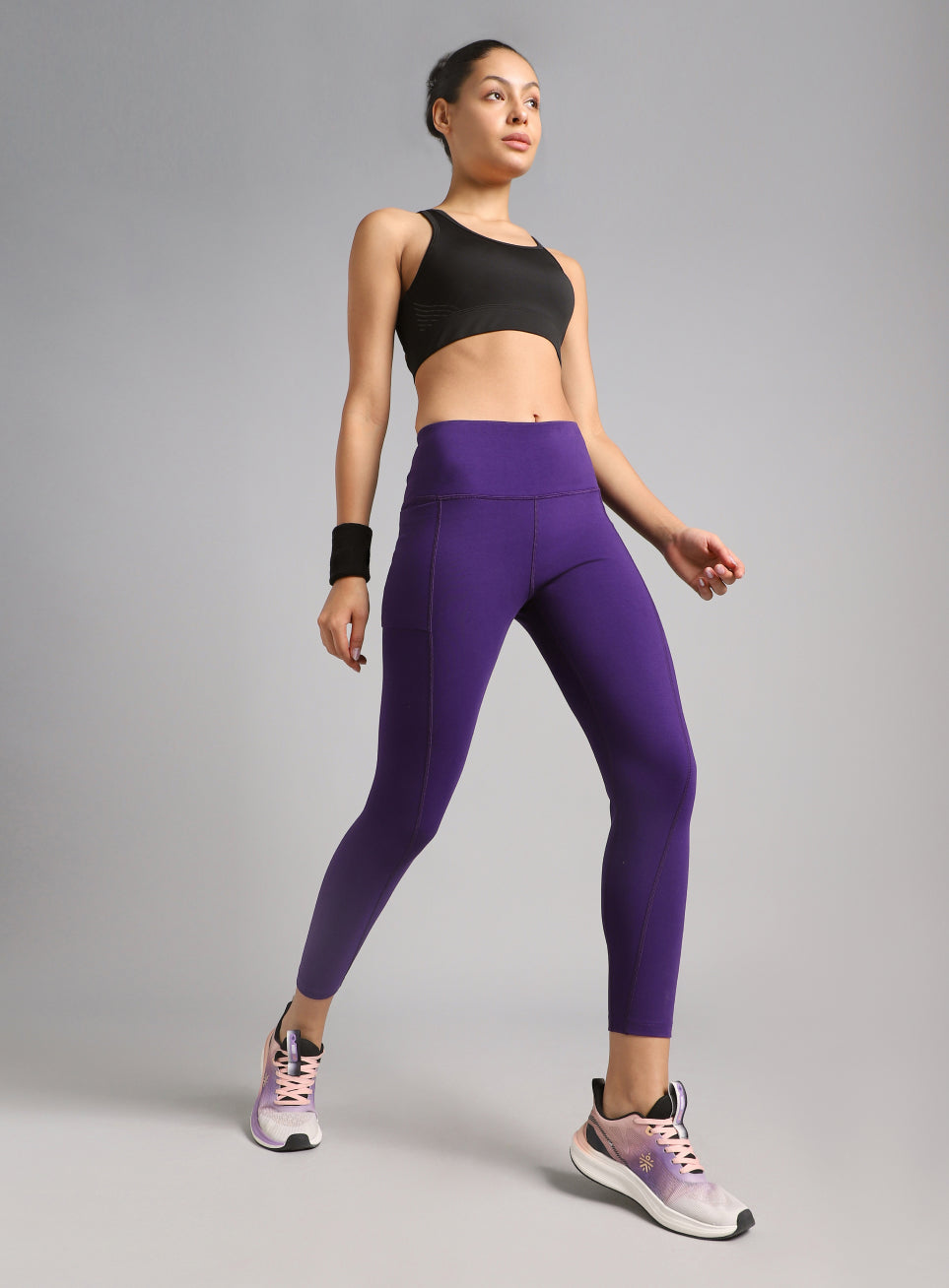 Women's Performance Cotton Purple Tights