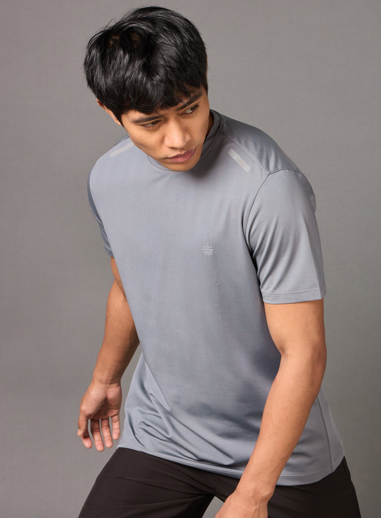 Men's Night Jogger Grey Running T-shirt