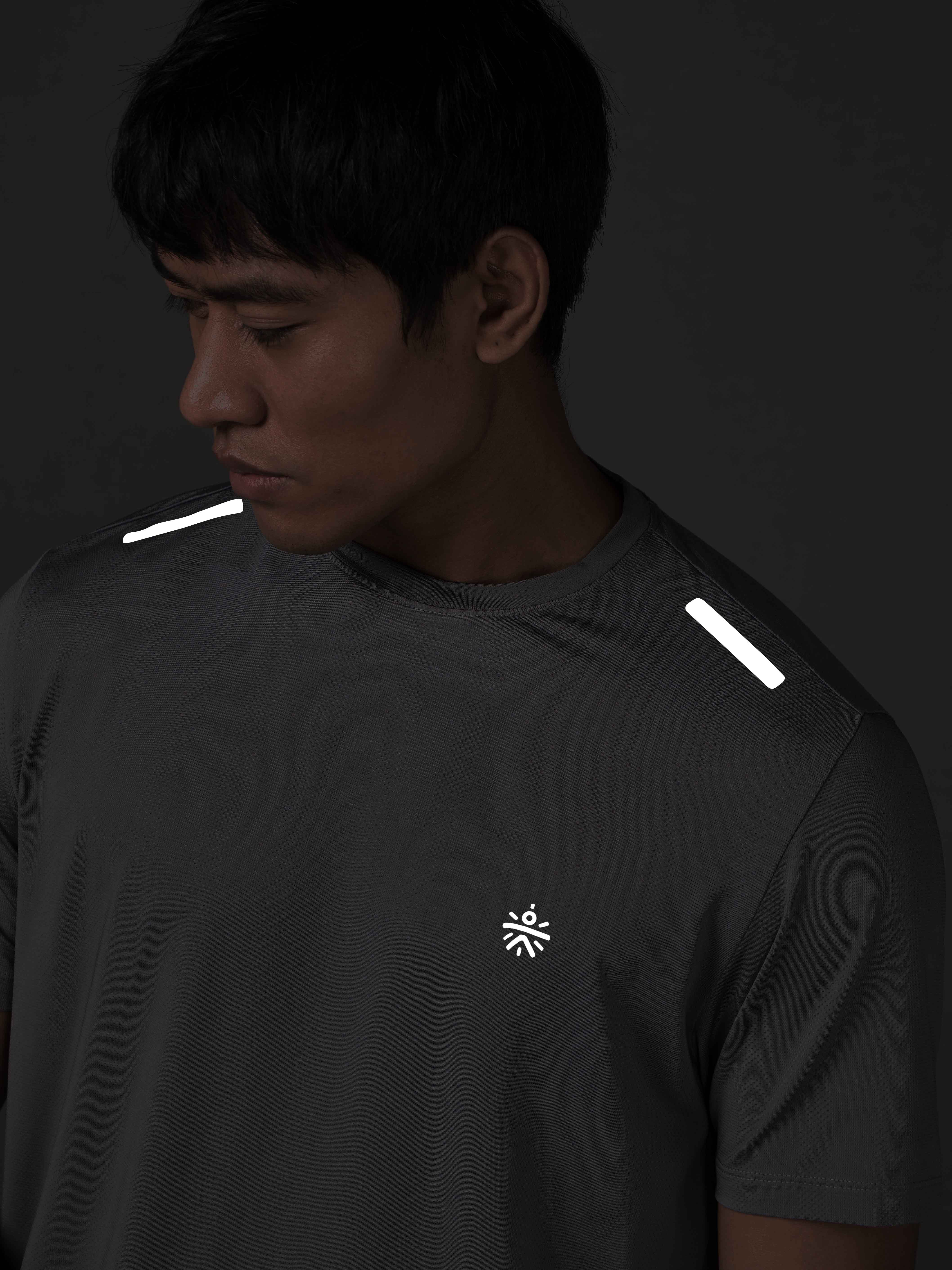 Men's Night Jogger Grey Running T-shirt