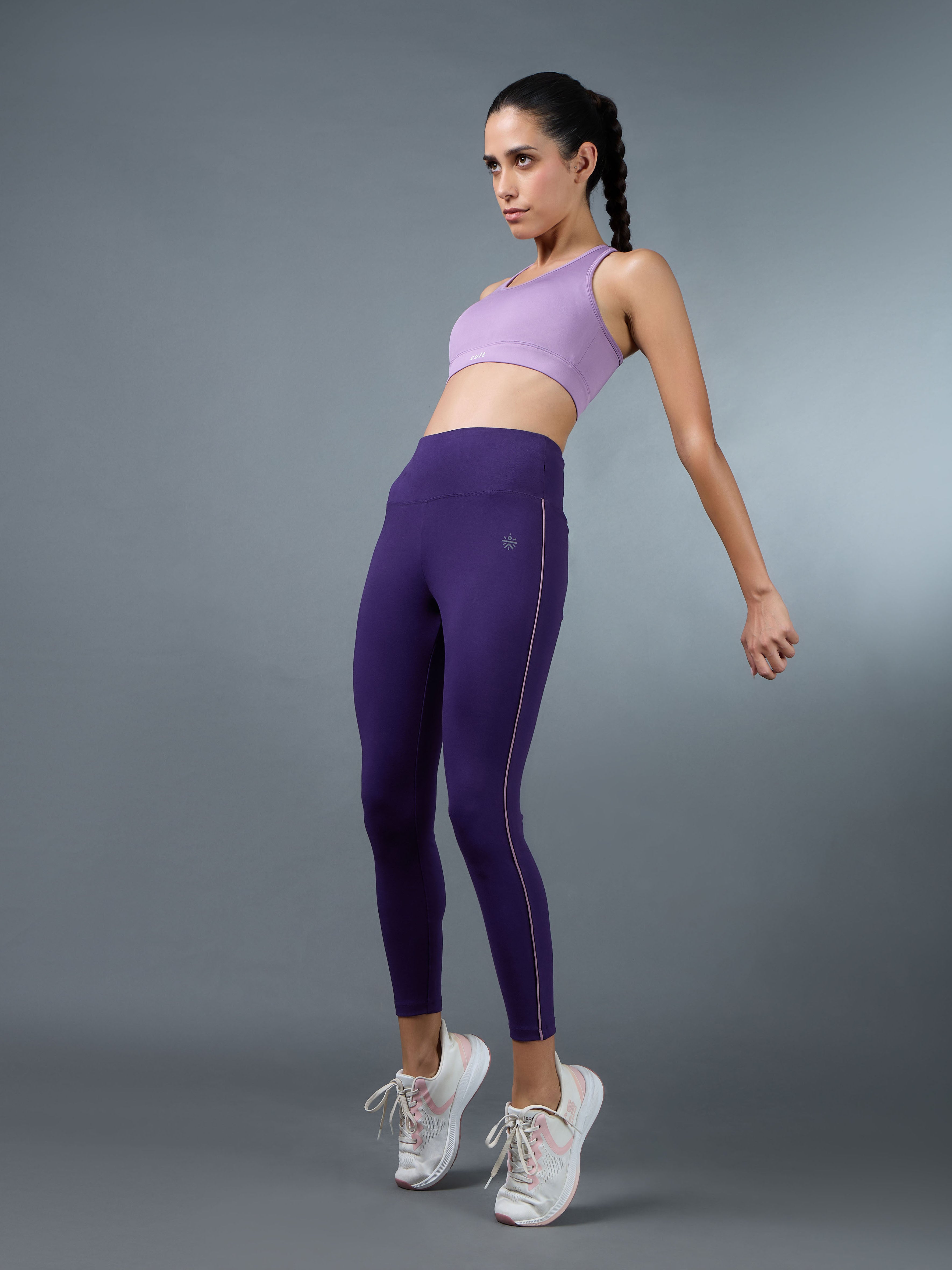 Women's Performance Cotton Purple Tights