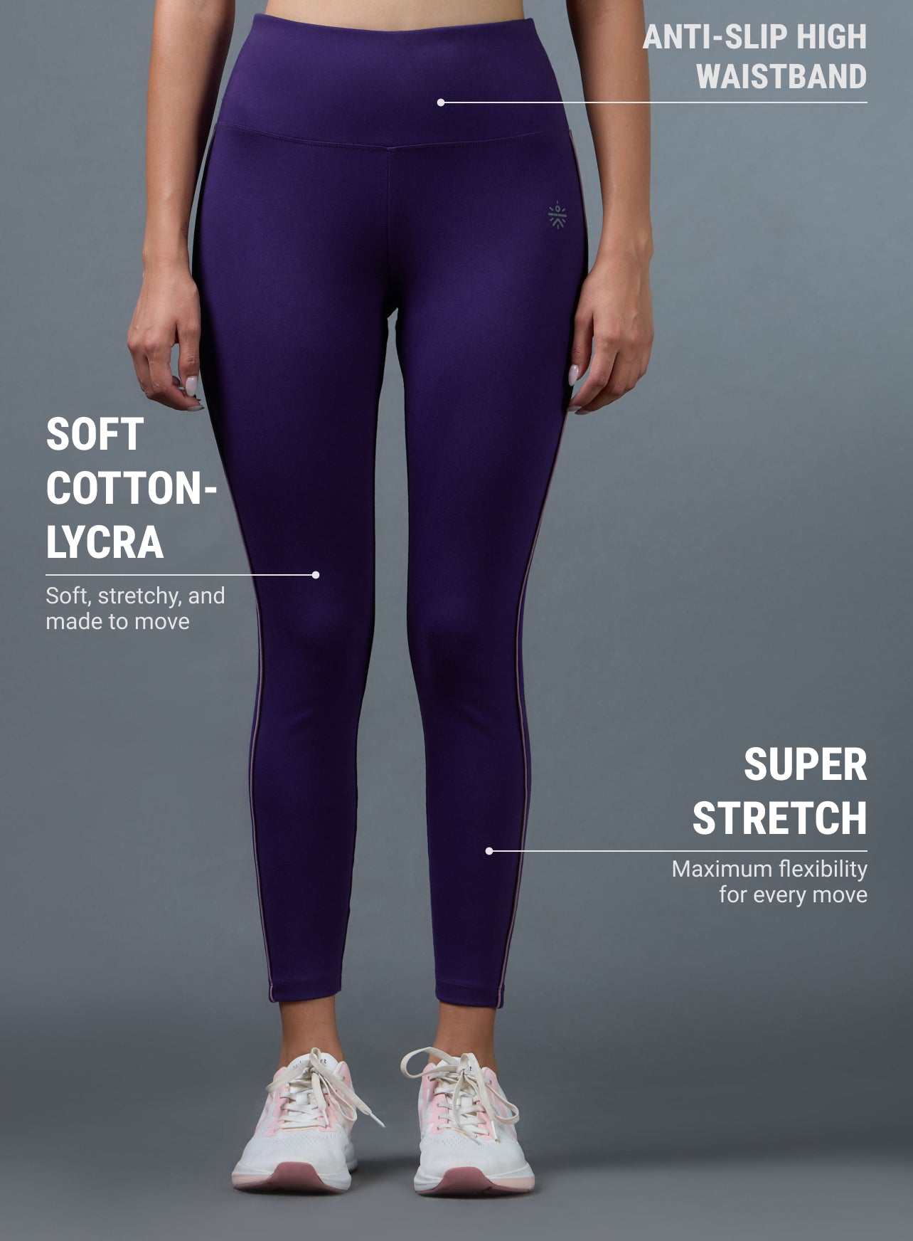Women's Performance Cotton Purple Tights