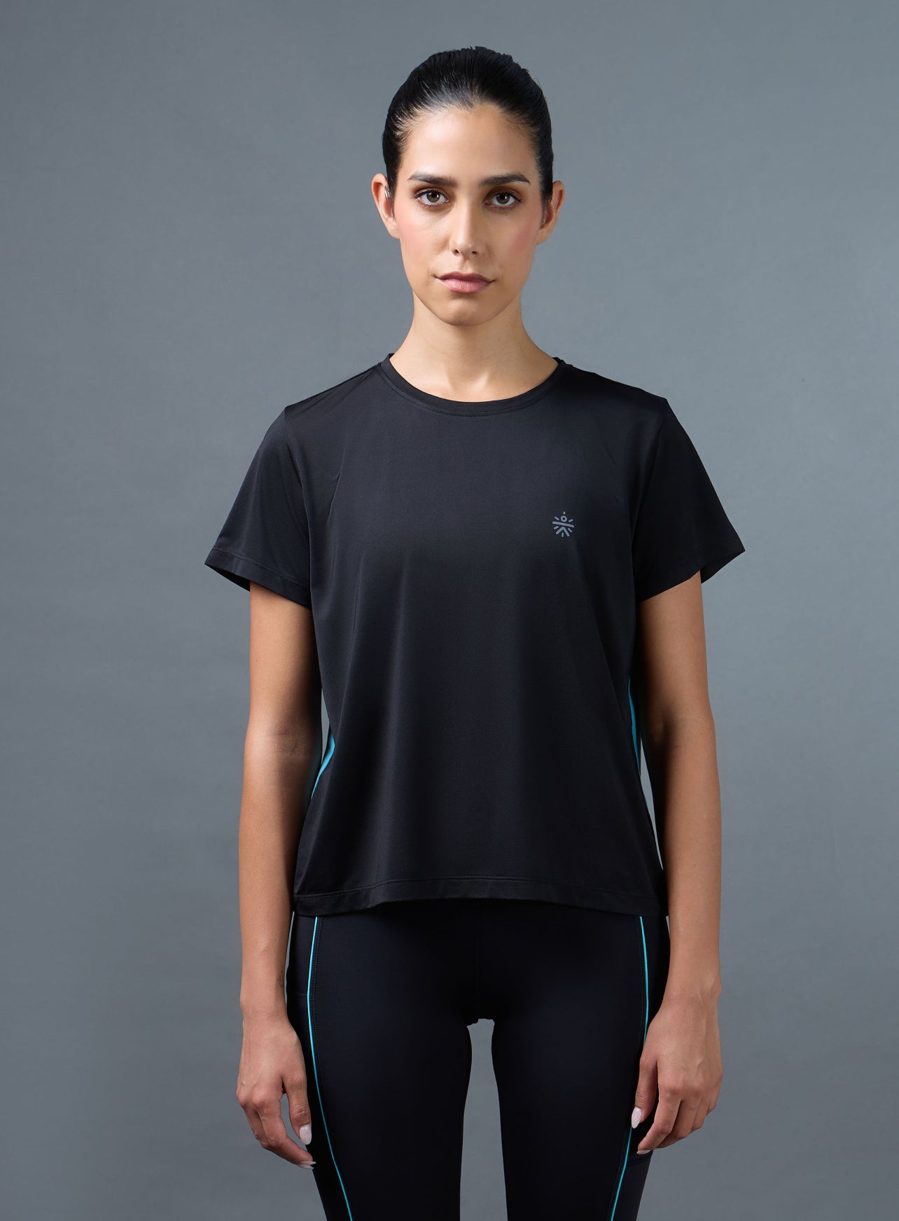 Women's Black Criss Cross Layered Active Top