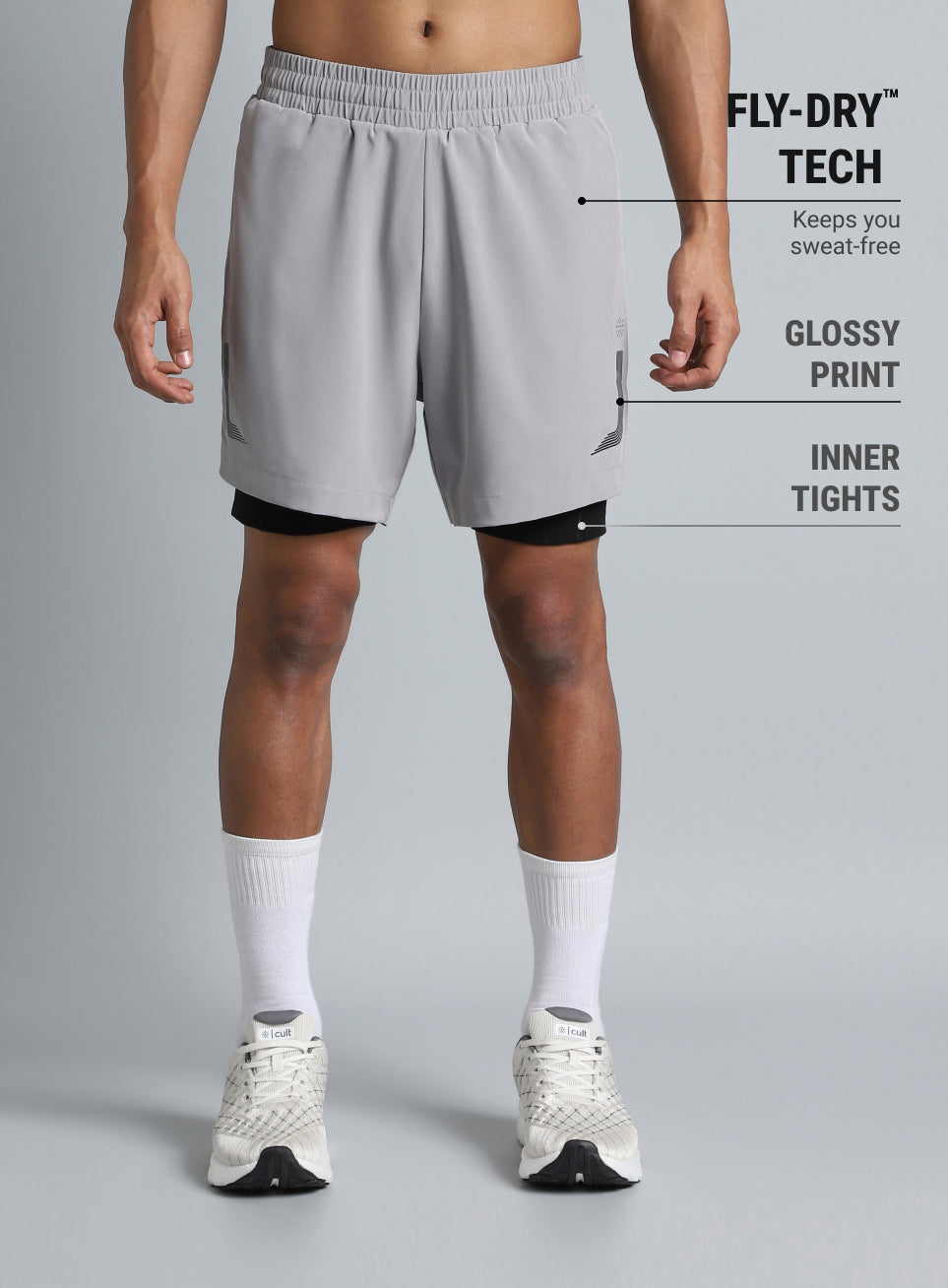 Men's 360 Degree Grey Performance Shorts