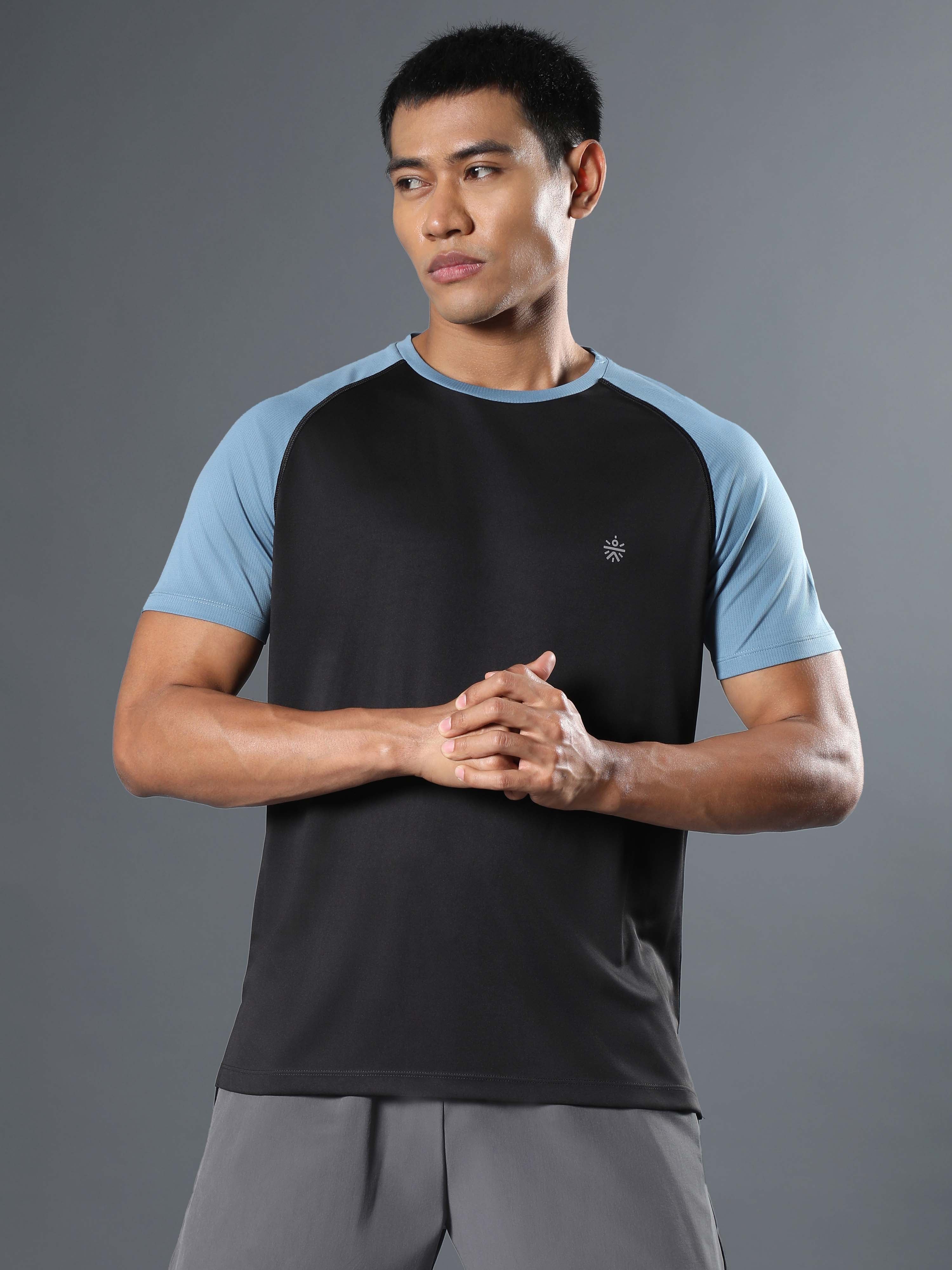 Men's Warm-Up Black Running T-shirt