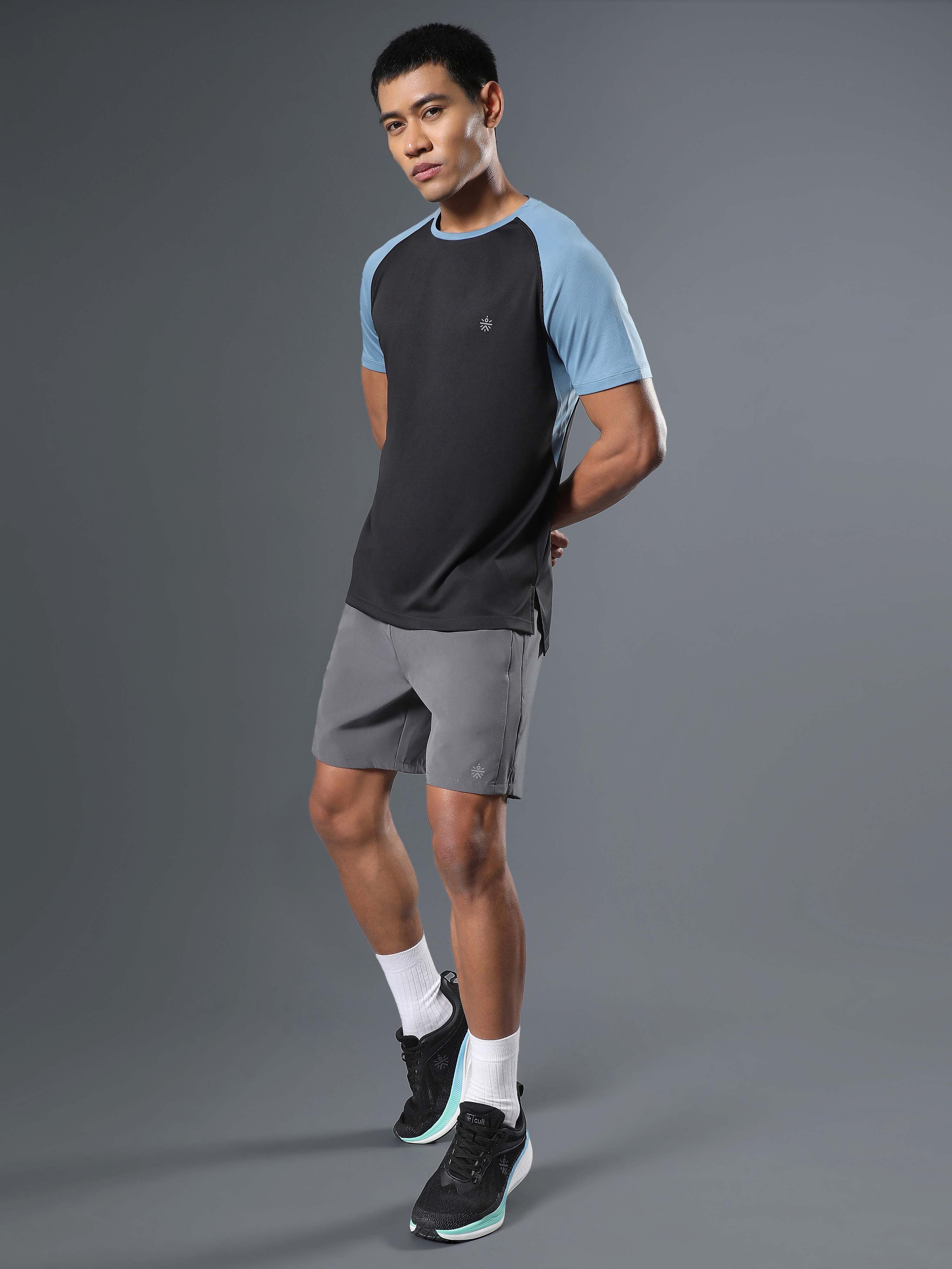 Men's Warm-Up Black Running T-shirt