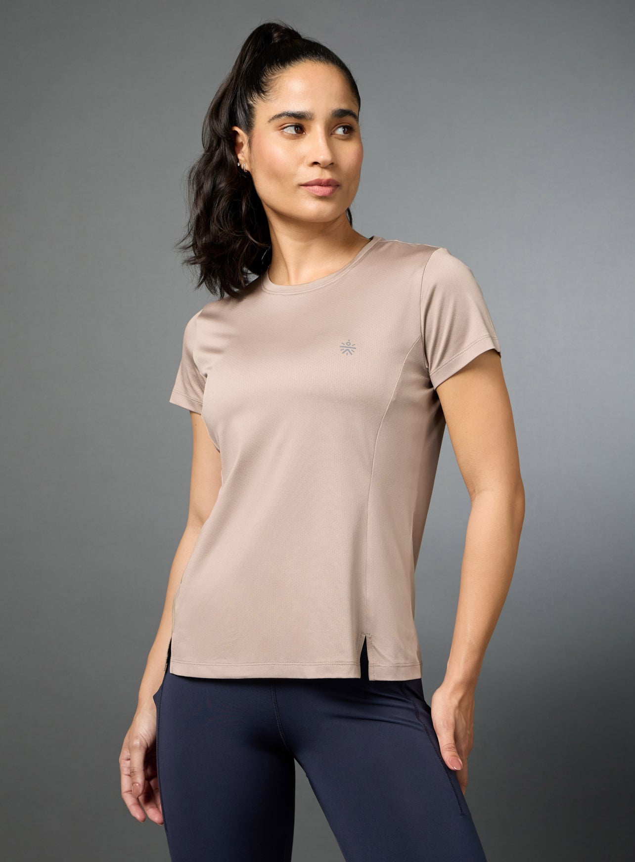 Women's Beige Move Forward Running T-shirt