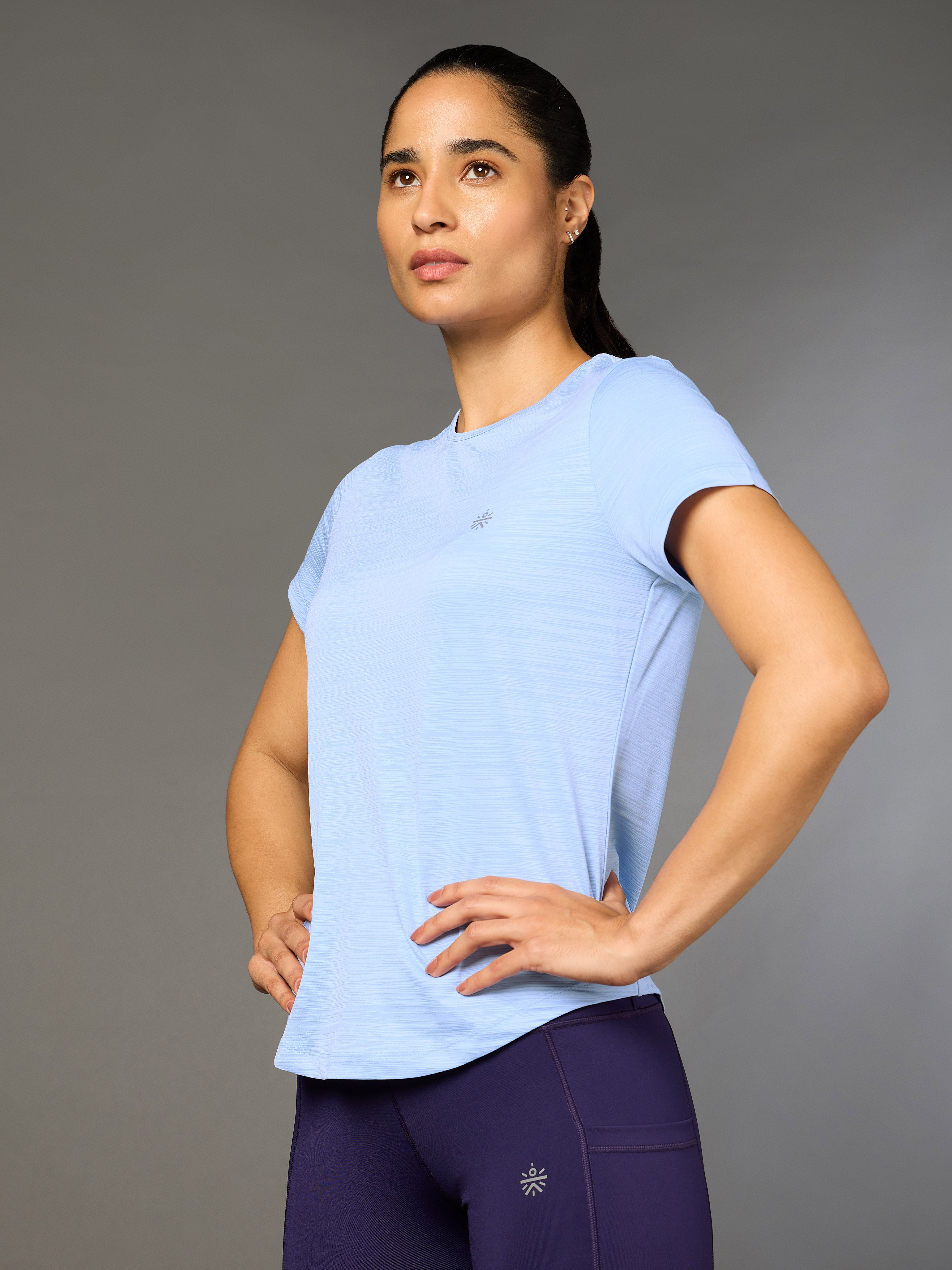Women's Blue Arrow Knit Running Top