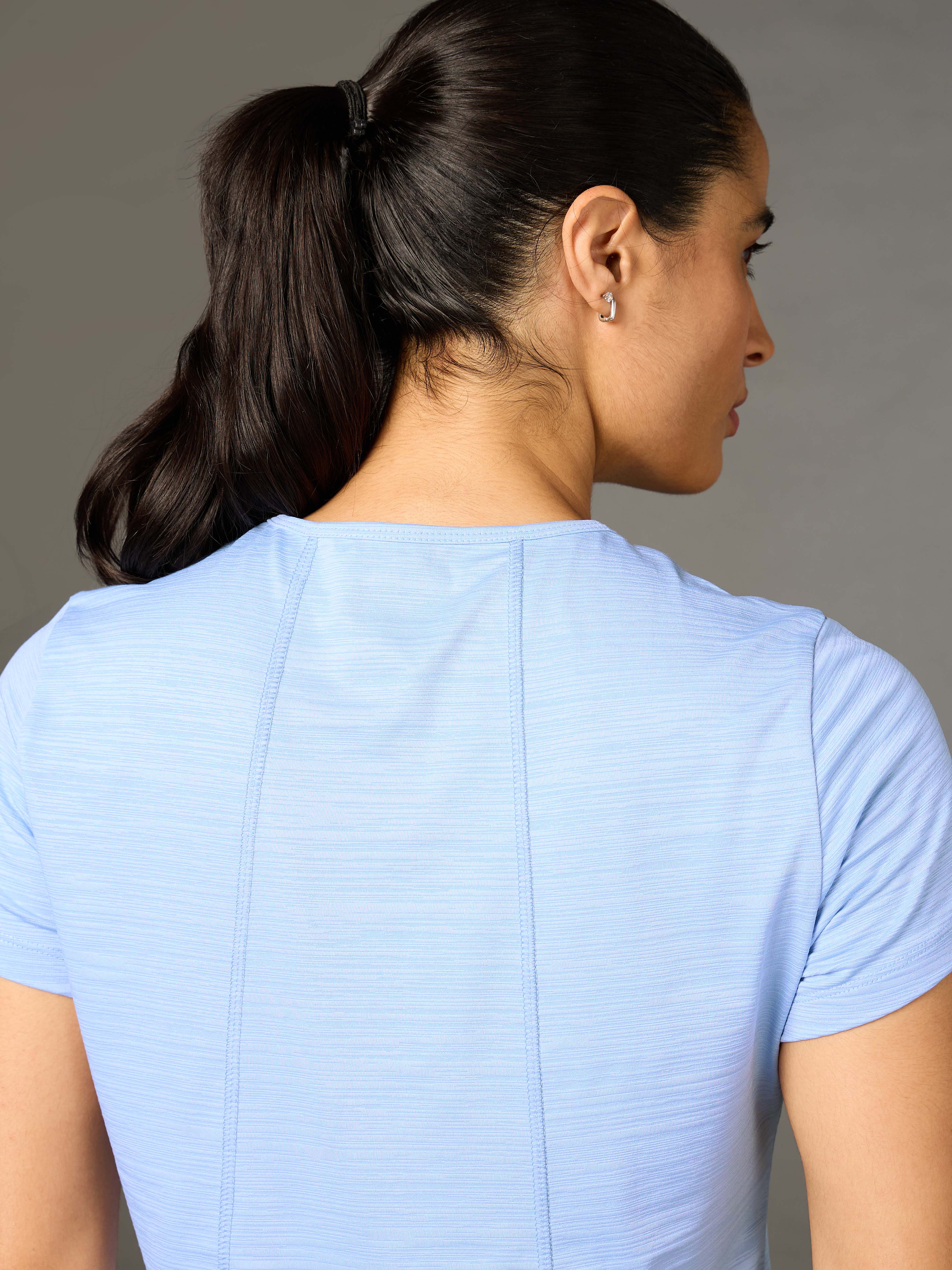 Women's Blue Arrow Knit Running Top