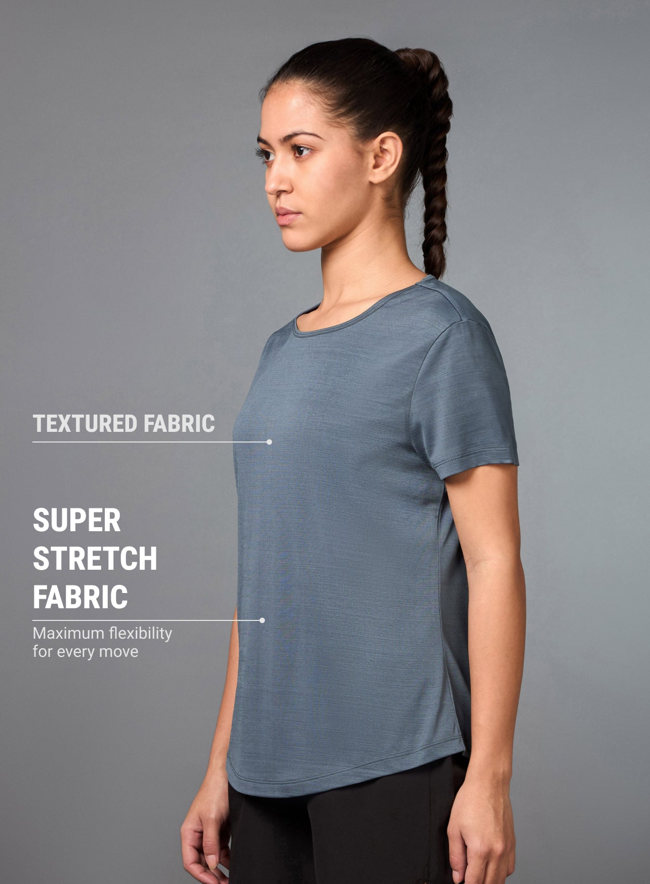 Women's Grey Arrow Knit Running Top