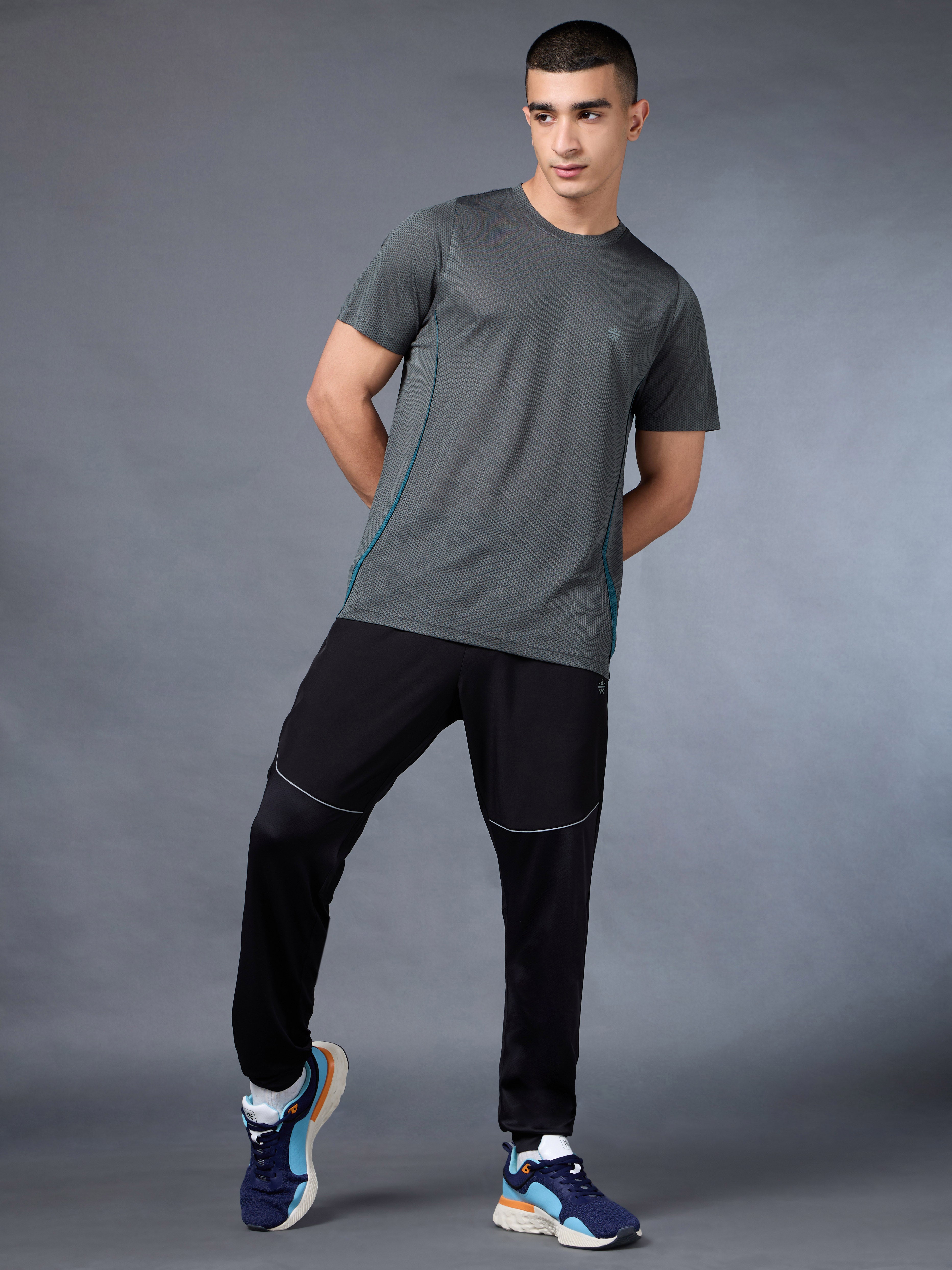 Men's Grey Honeycomb Knit Run T-shirt