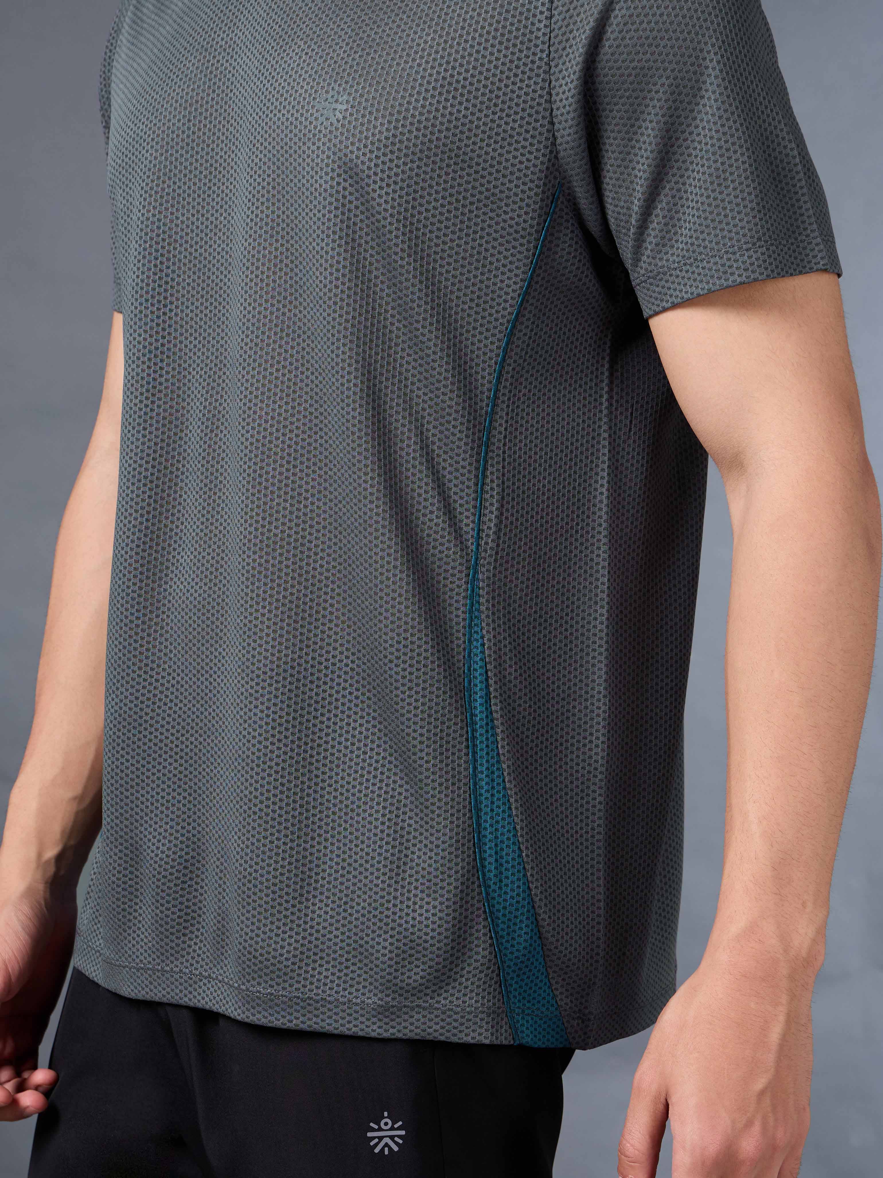 Men's Grey Honeycomb Knit Run T-shirt