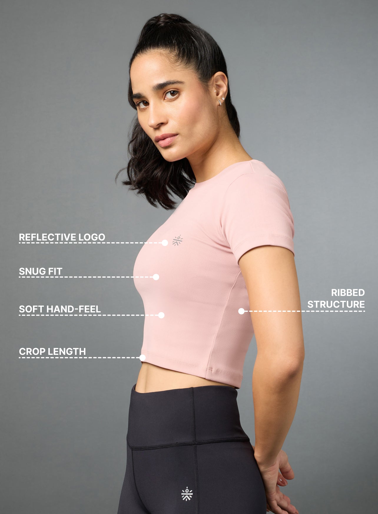 Women's Action Packed Running Pink Crop Top