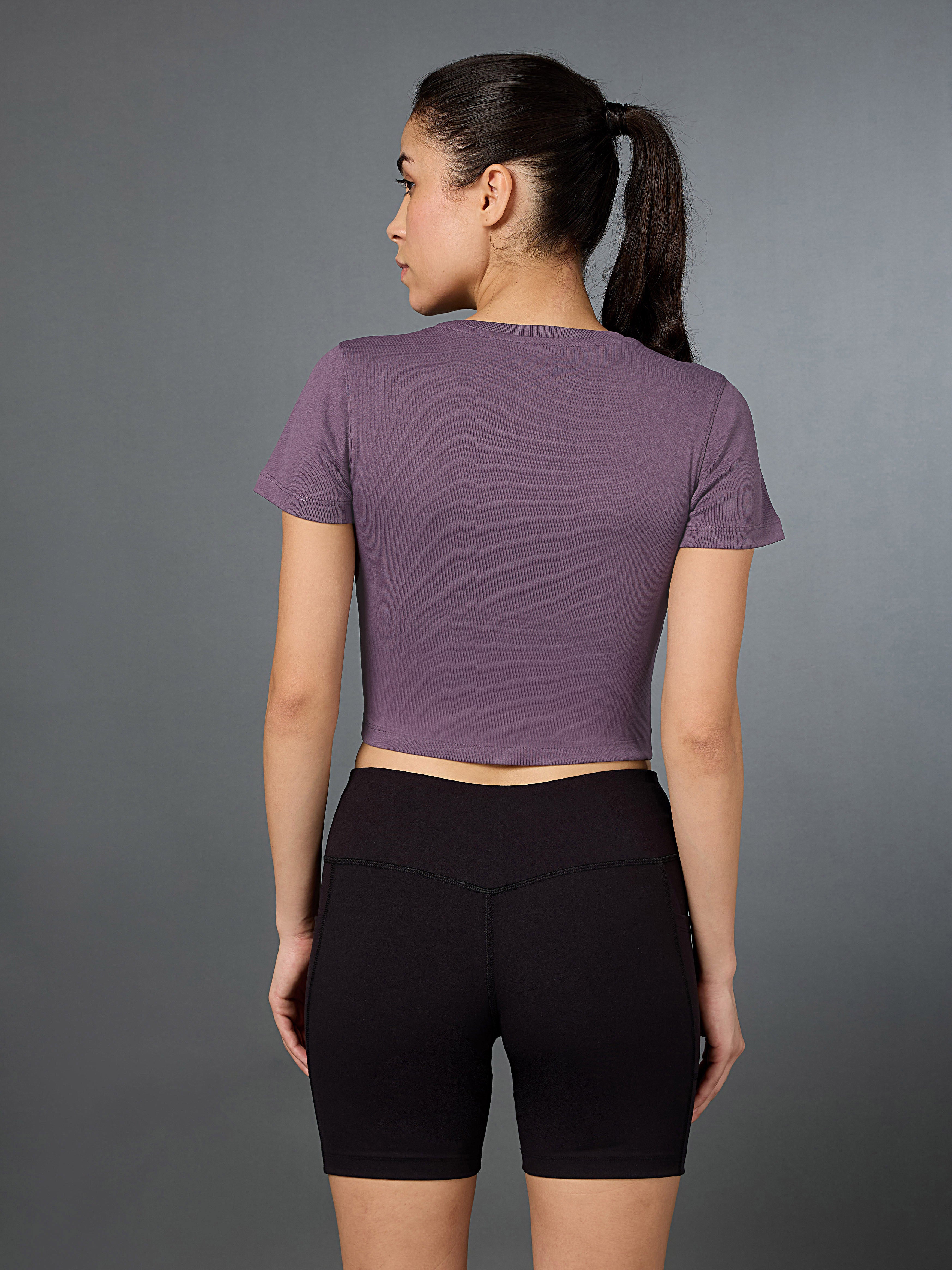 Women's Action Packed Running Purple Crop Top