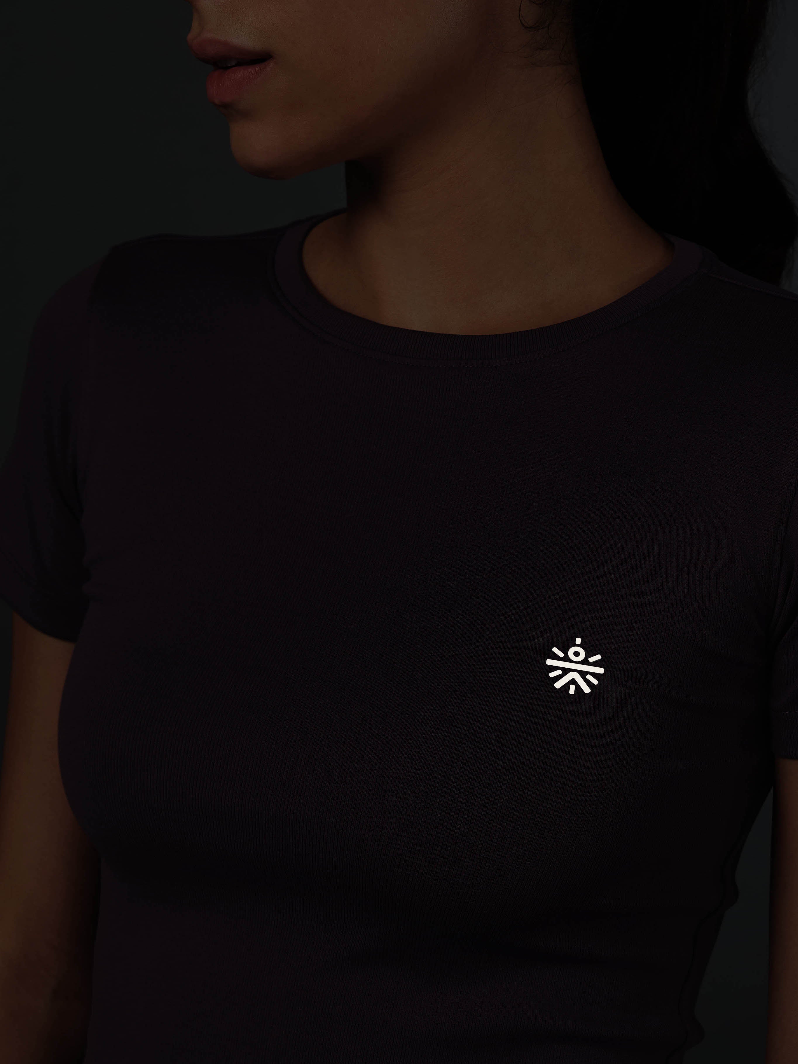 Women's Action Packed Running Purple Crop Top