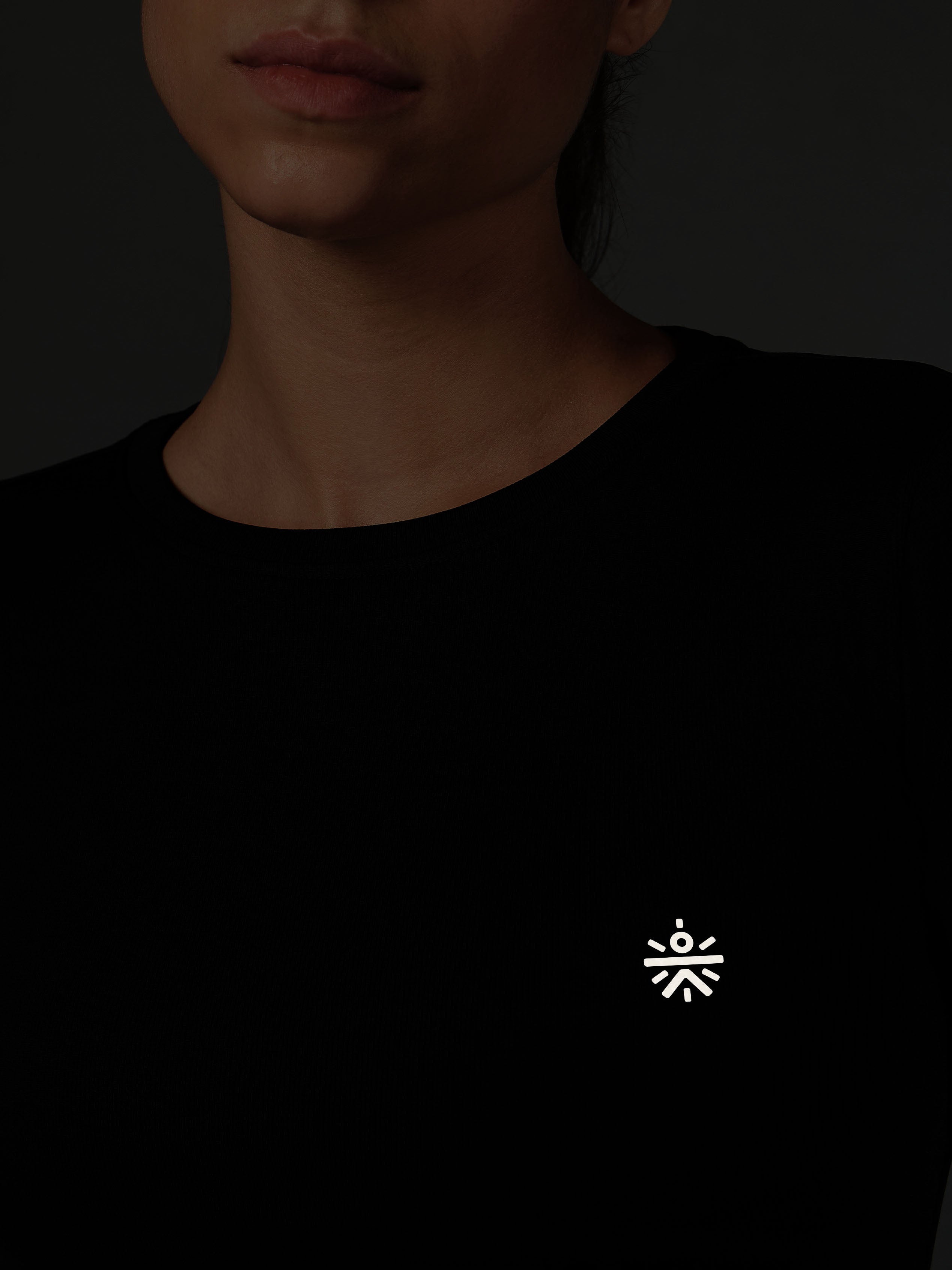 Women's Action Packed Running Black Crop Top