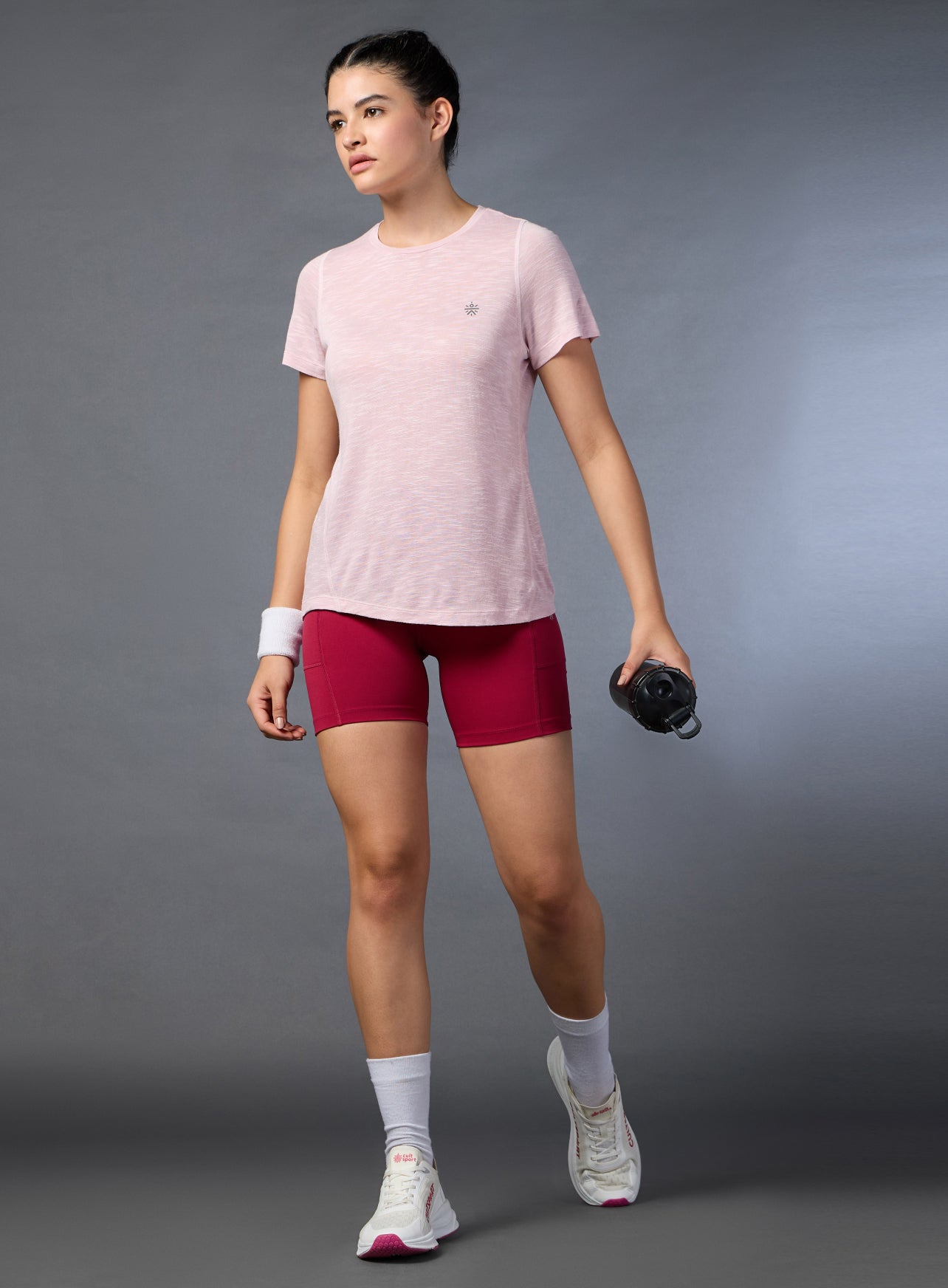 Women's Pink Slub Engineered Knit Top