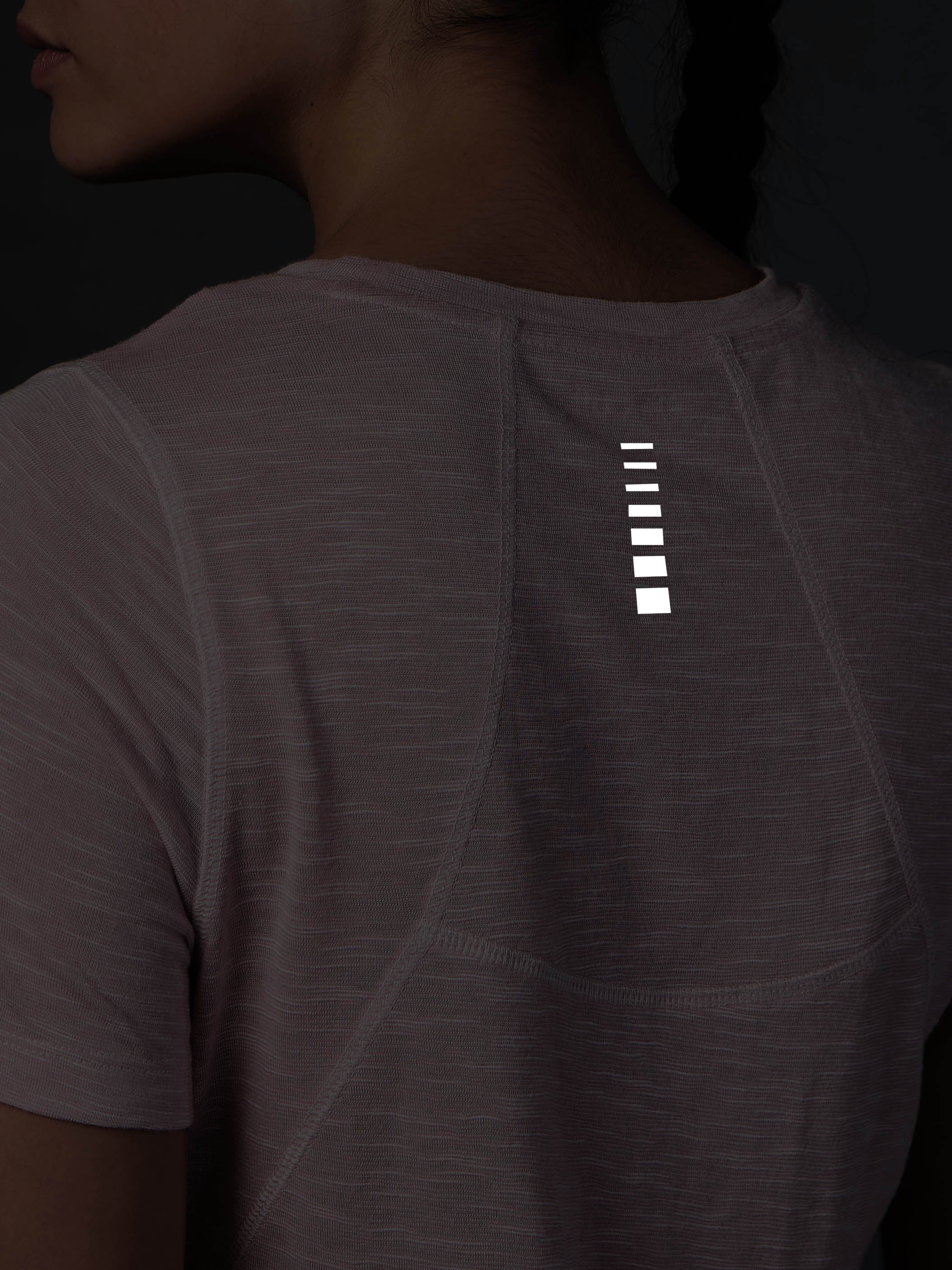 Women's Pink Slub Engineered Knit Top