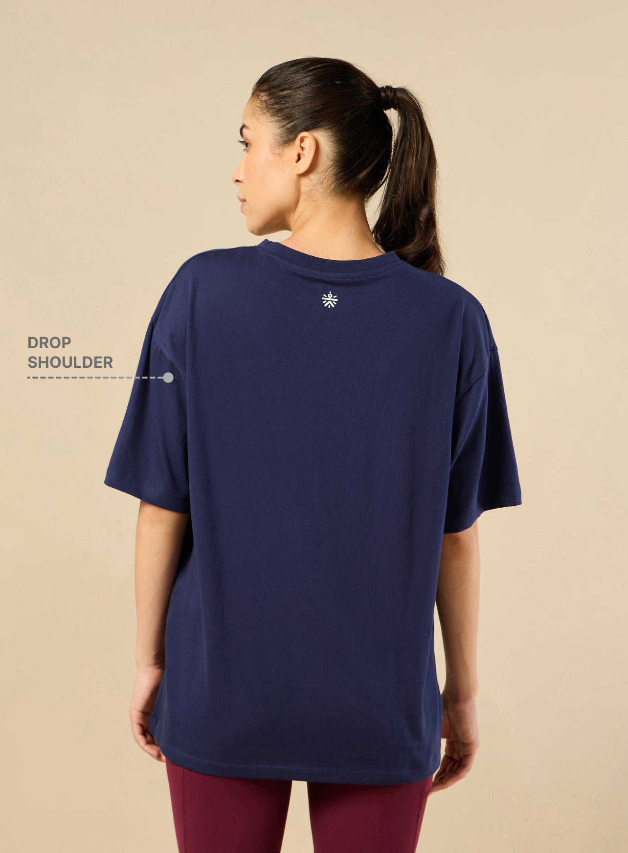 Women's Lifestyle Cotton Oversized Graphic Navy T-shirt