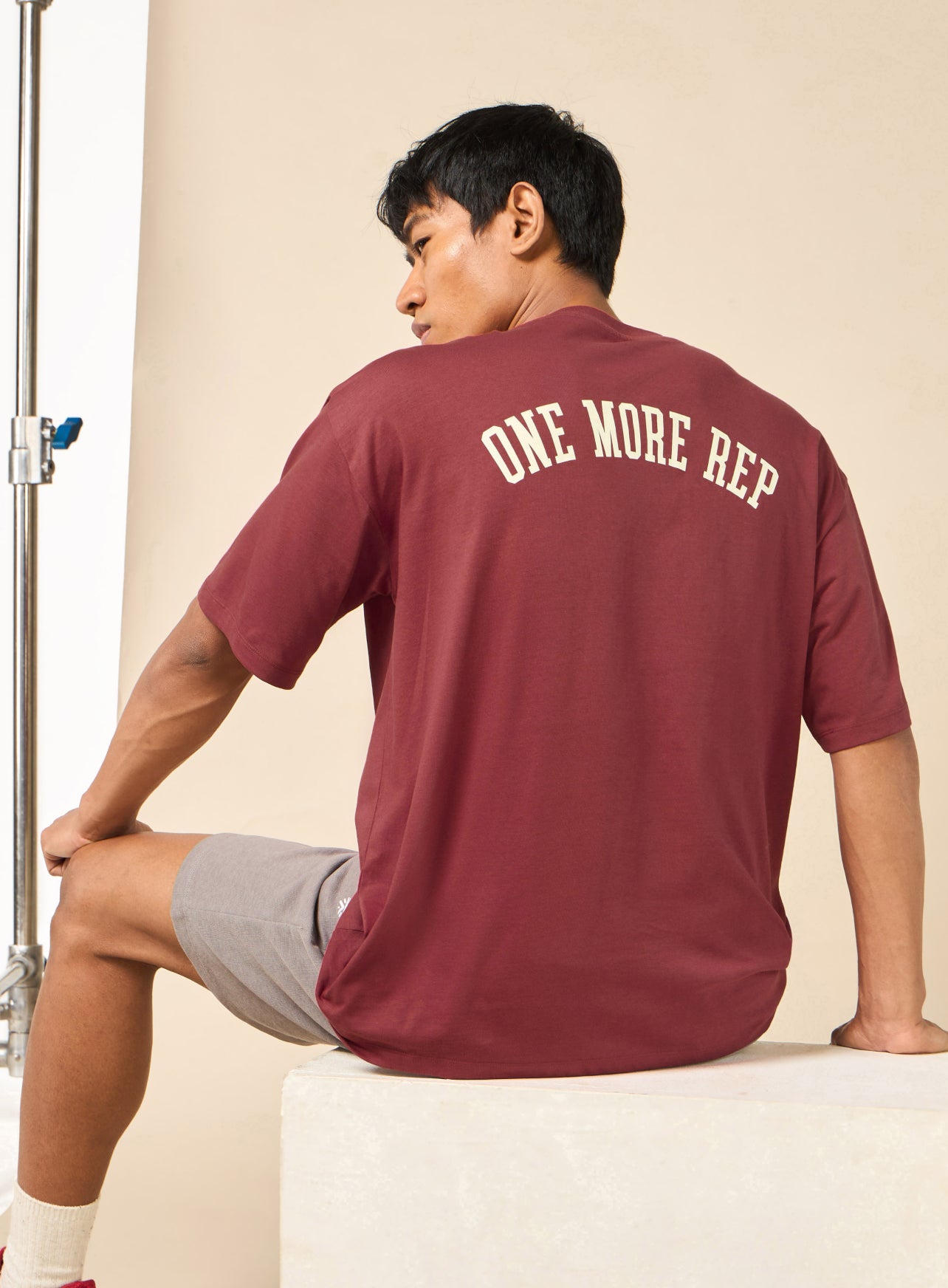 Men's One More Rep Back Print Red T-shirt