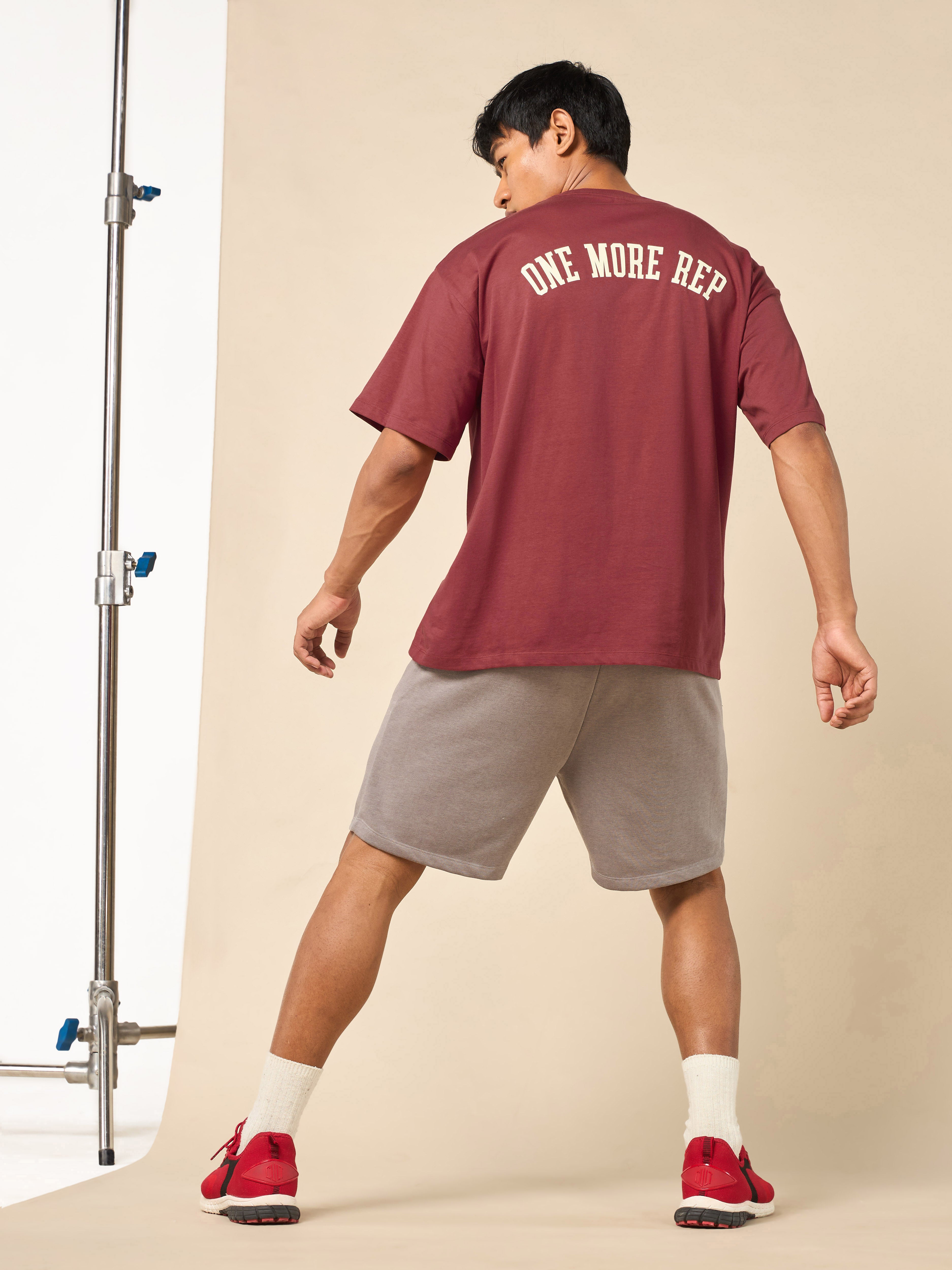 Men's One More Rep Back Print Red T-shirt