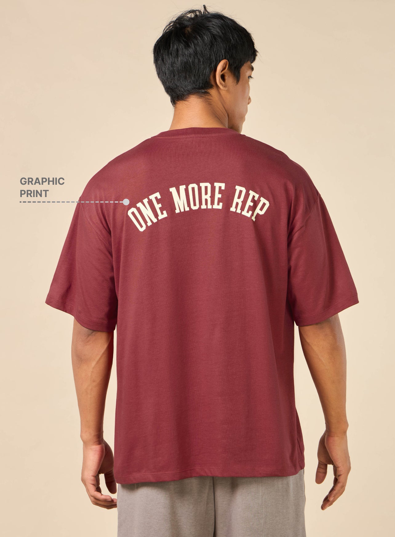 Men's One More Rep Back Print Red T-shirt