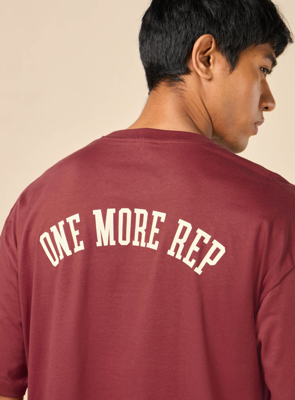 Men's One More Rep Back Print Red T-shirt
