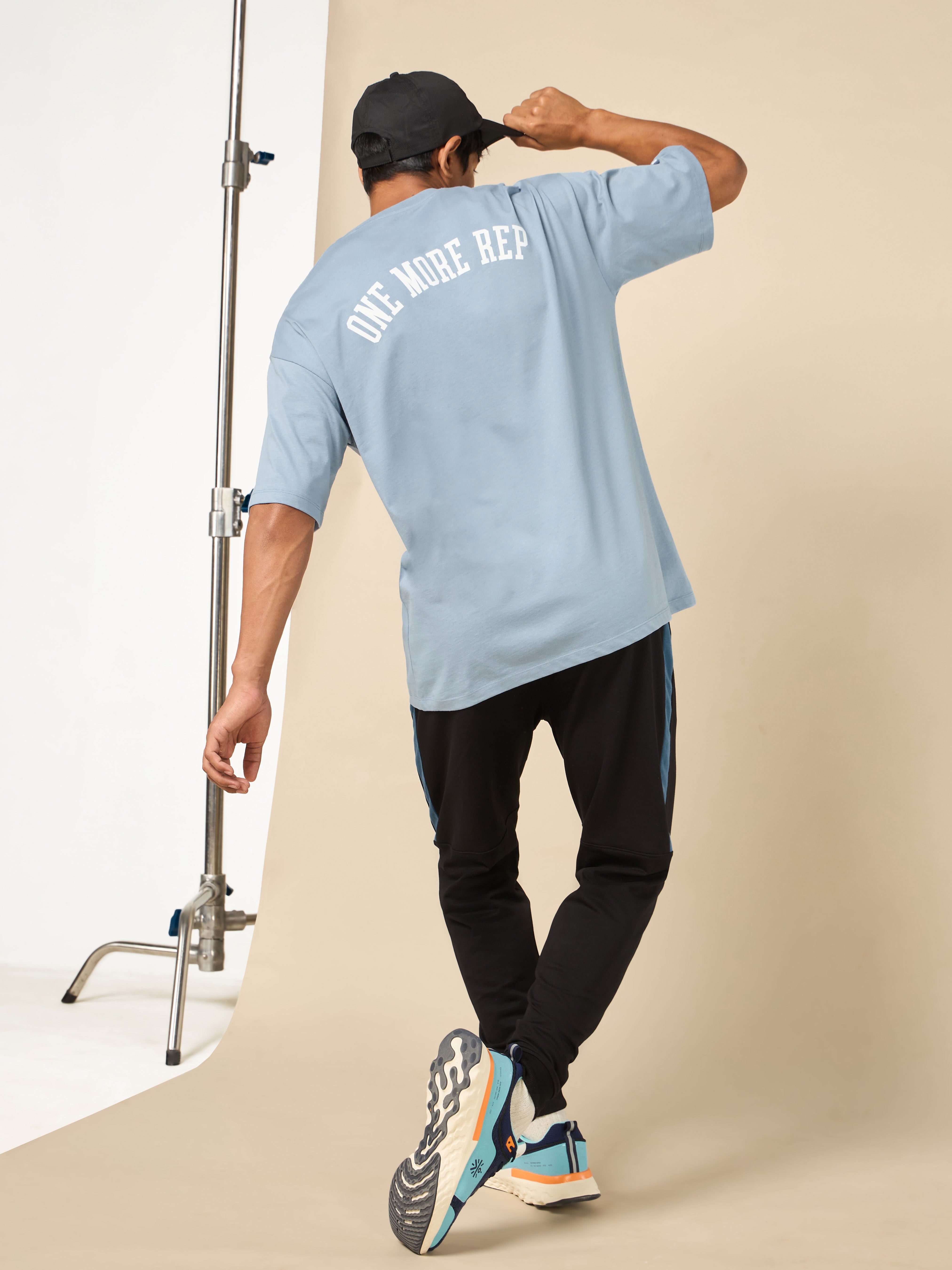 Men's One More Rep Back Print Blue T-shirt