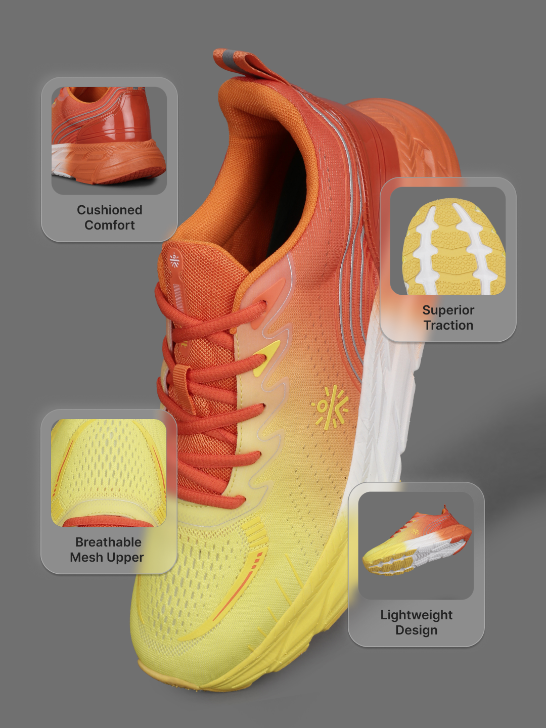 cult Men's Raptor Casual Shoes - Lemon Yellow/Orange