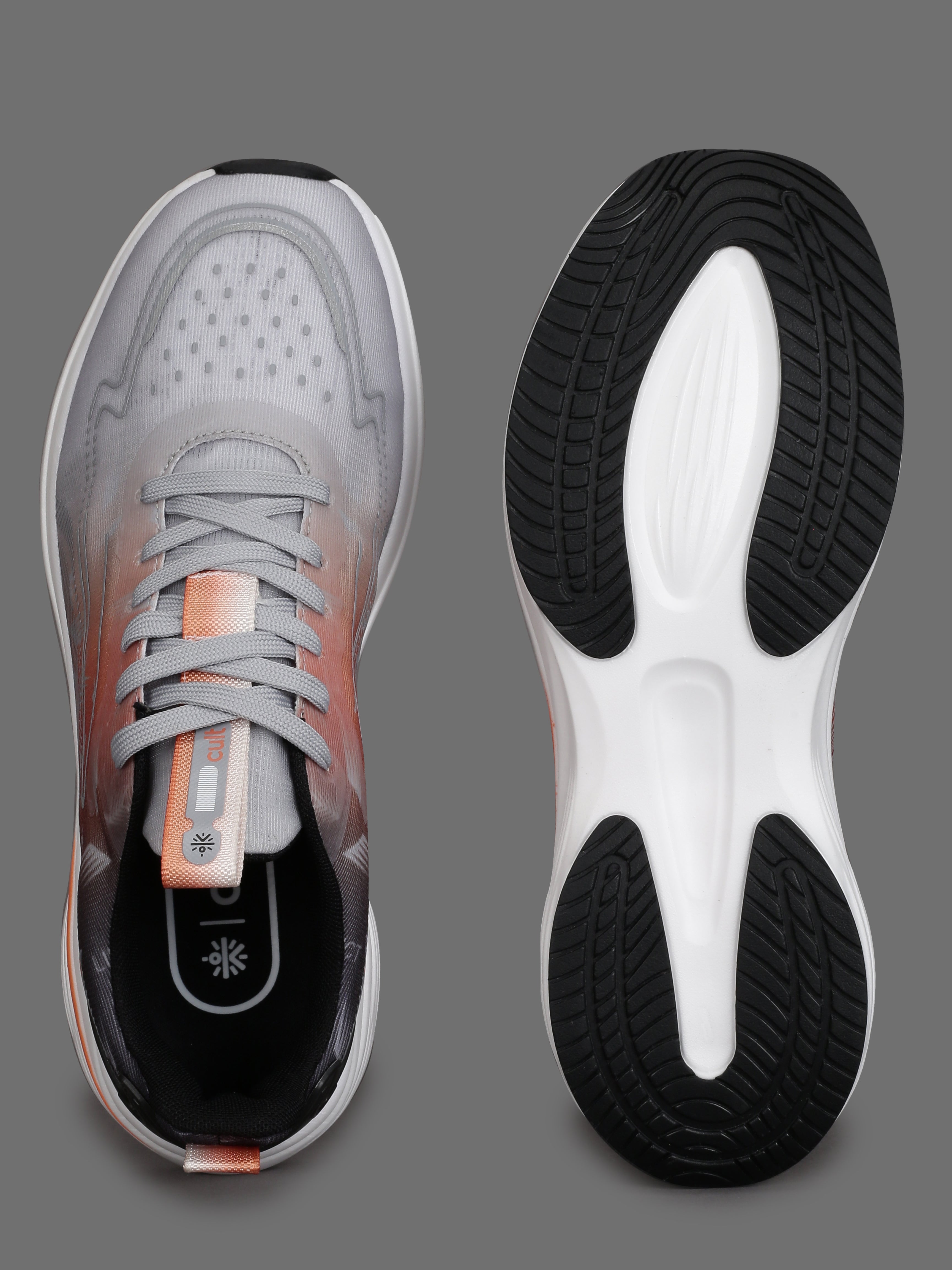 cult Men's Xypher Running Shoes - D.Grey/Orange