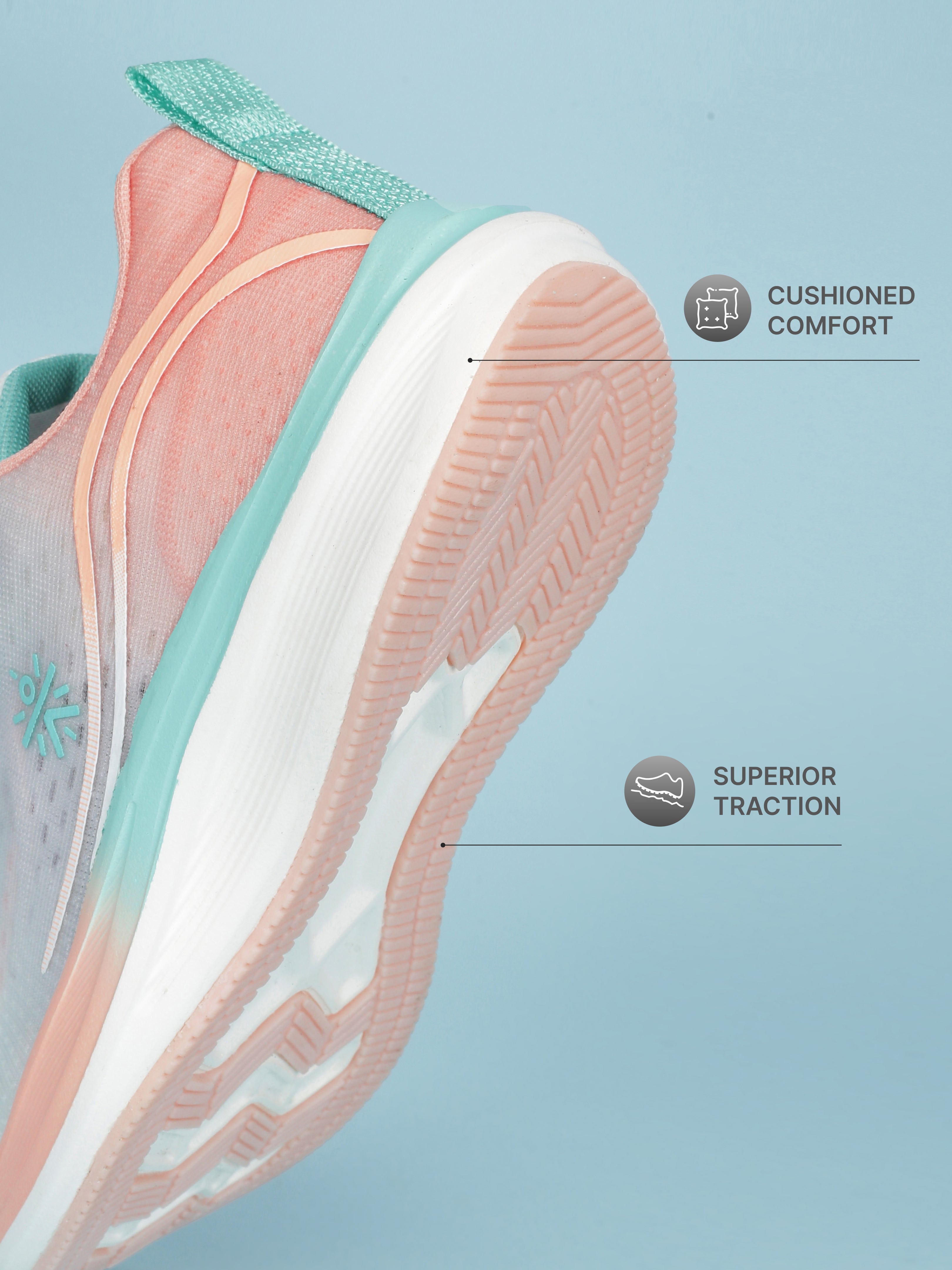 Cult Women's Dynex Running Shoes - White/Peach