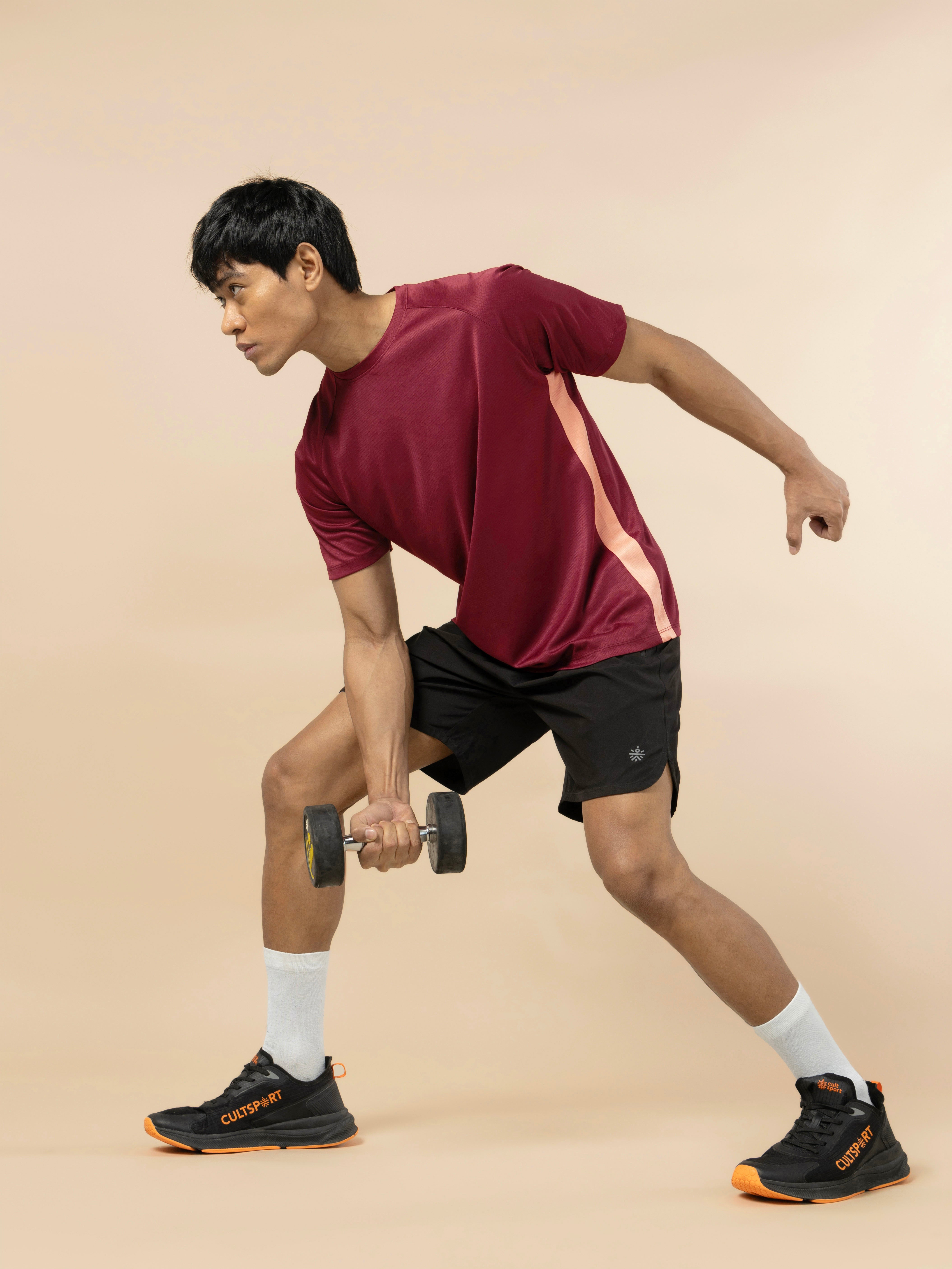 Men's Athlete's Maroon Performance T-shirt