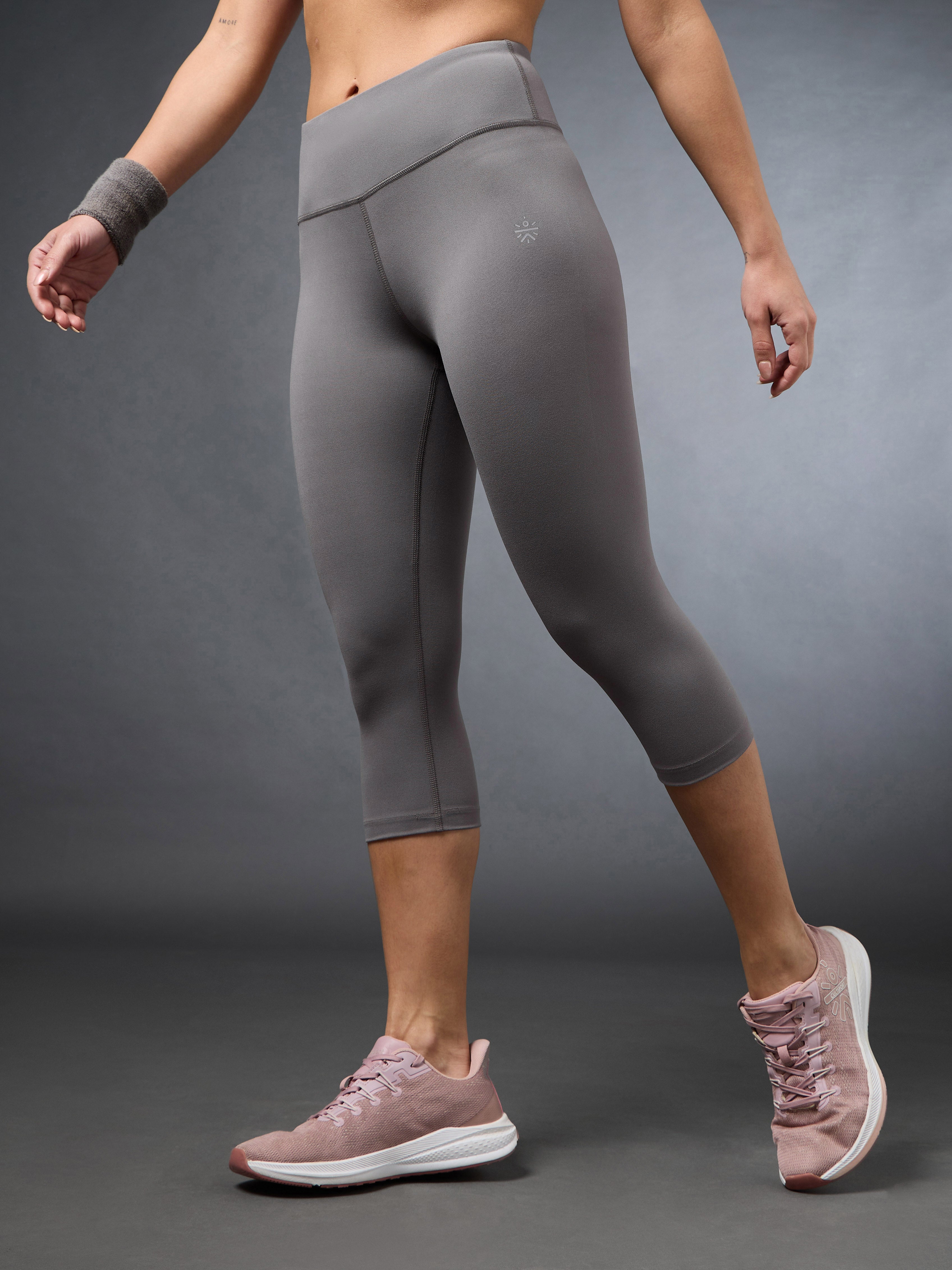 Women's Grey Cropped Performance COMFlex Tights