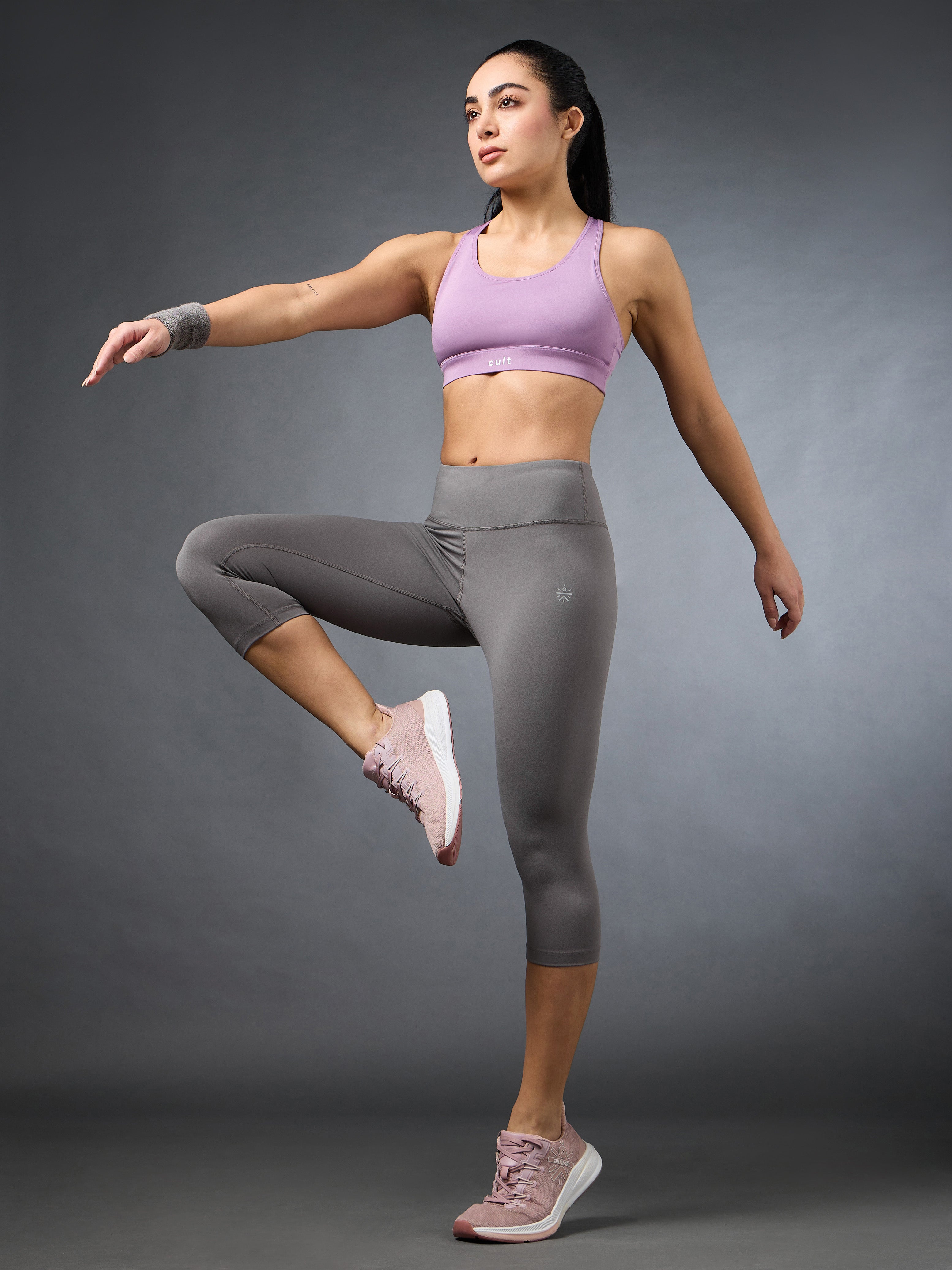 Women's Grey Cropped Performance COMFlex Tights