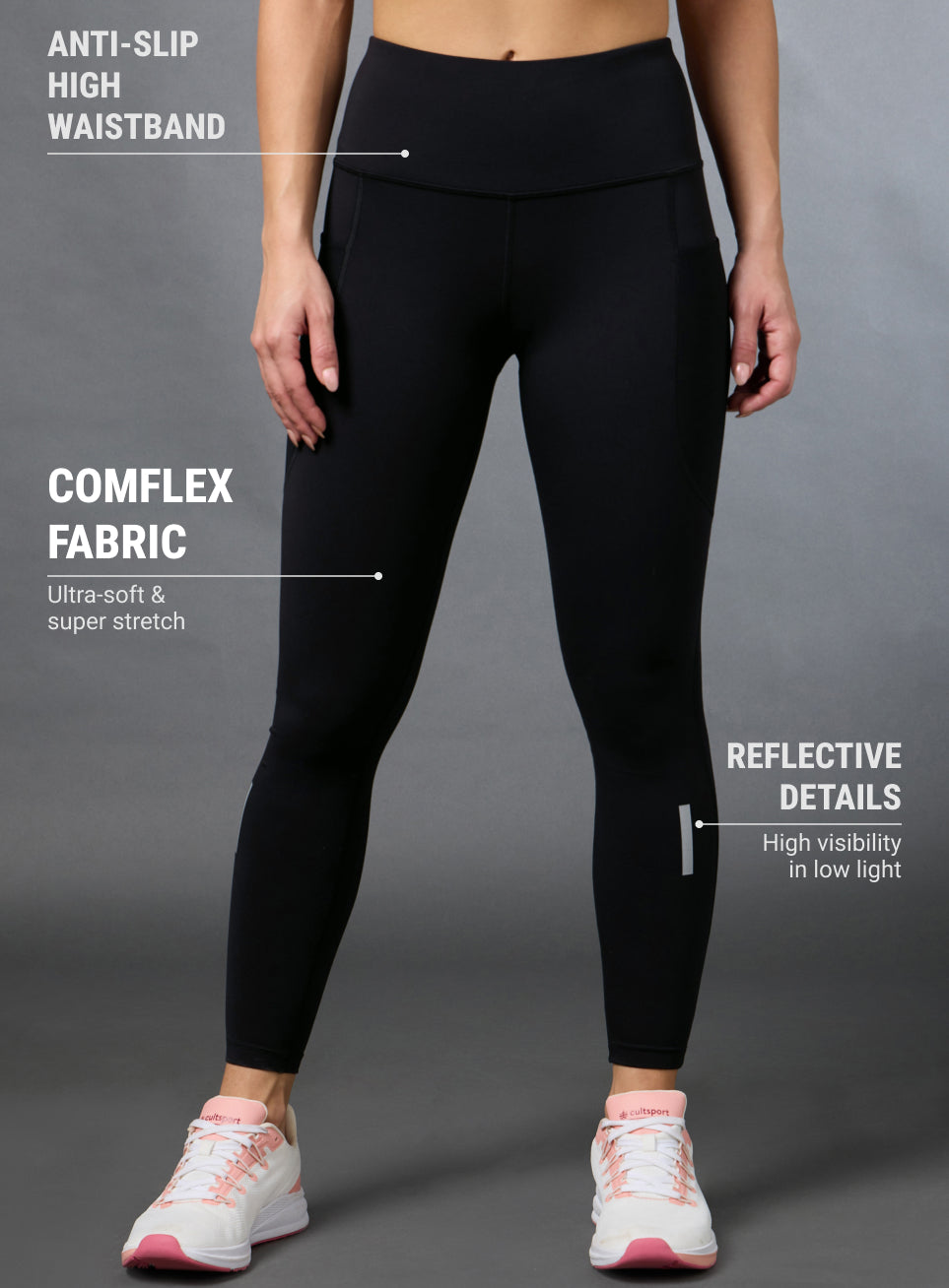 Women's Black Run Elevate COMFLex Tights