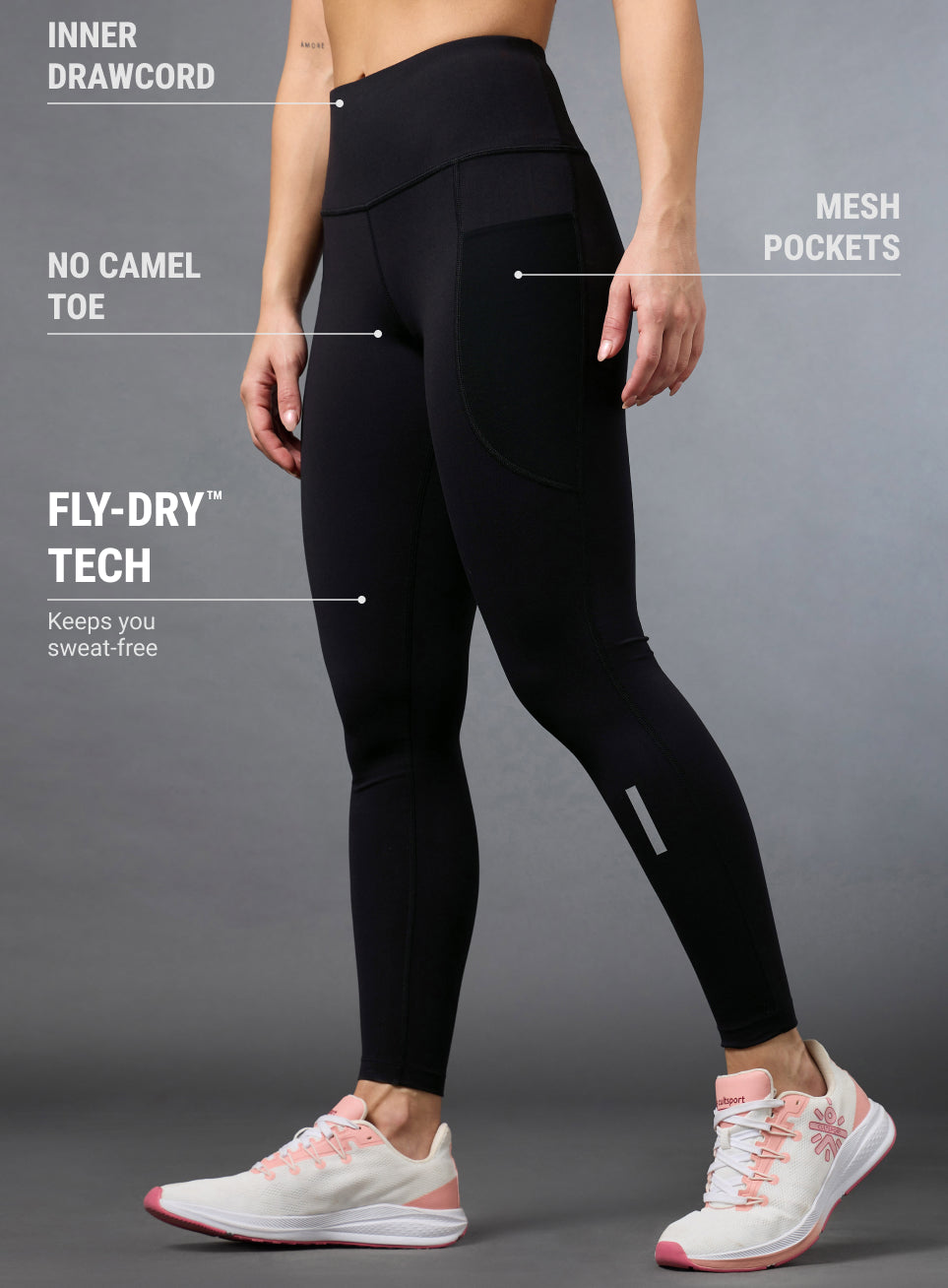 Women's Black Run Elevate COMFLex Tights