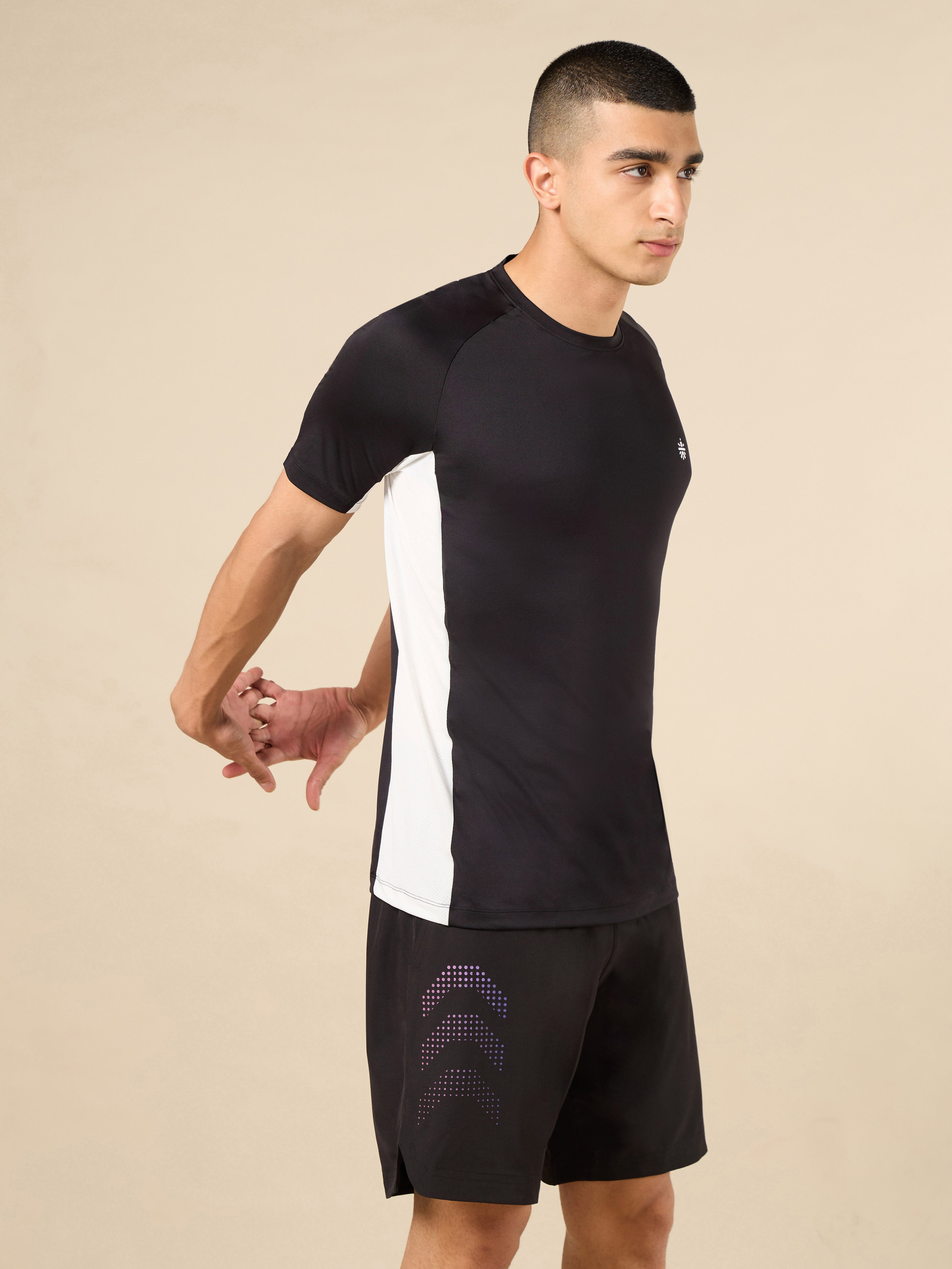 Men's Black Active Pop Performance T-shirt