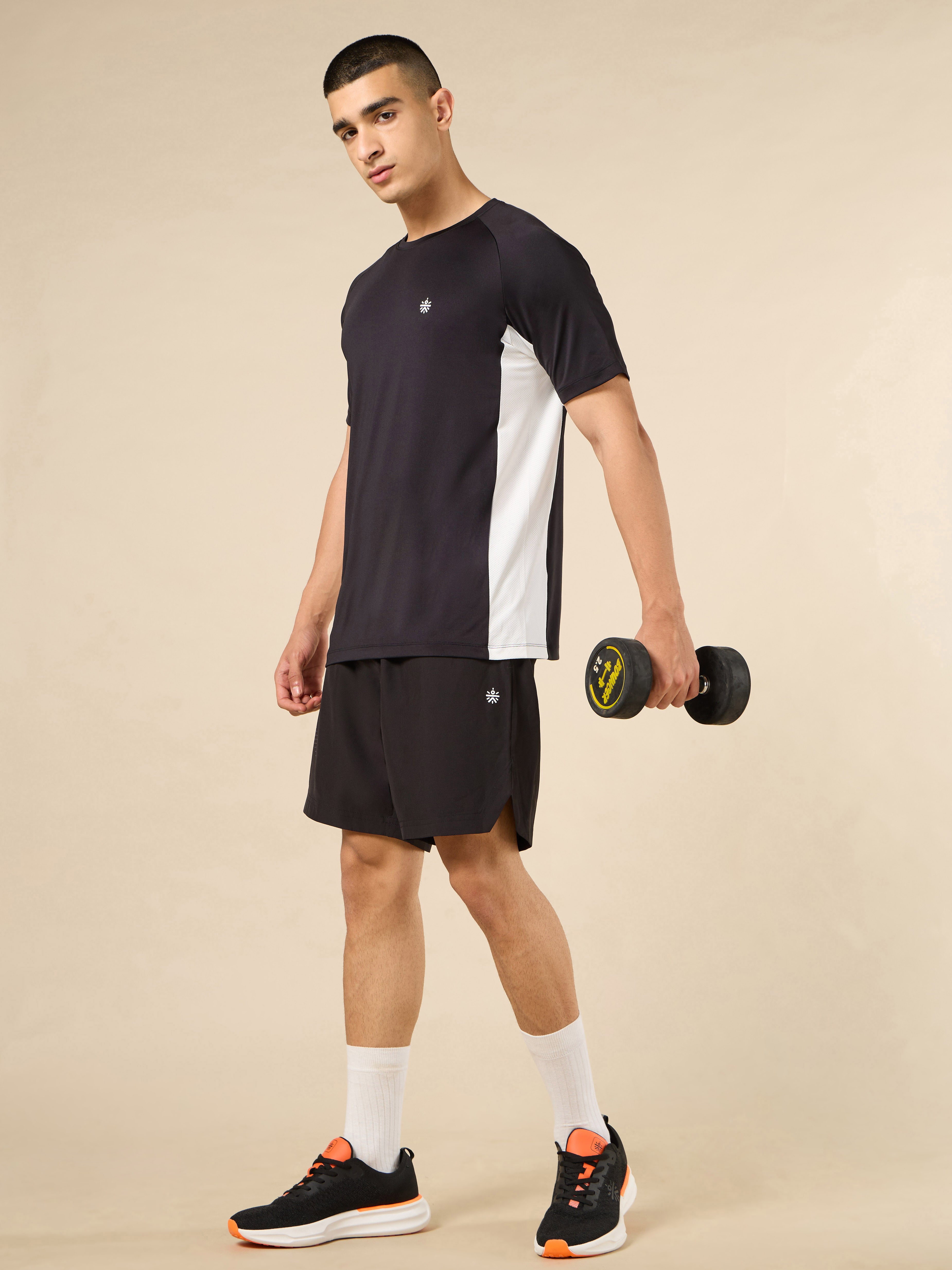 Men's Black Active Pop Performance T-shirt