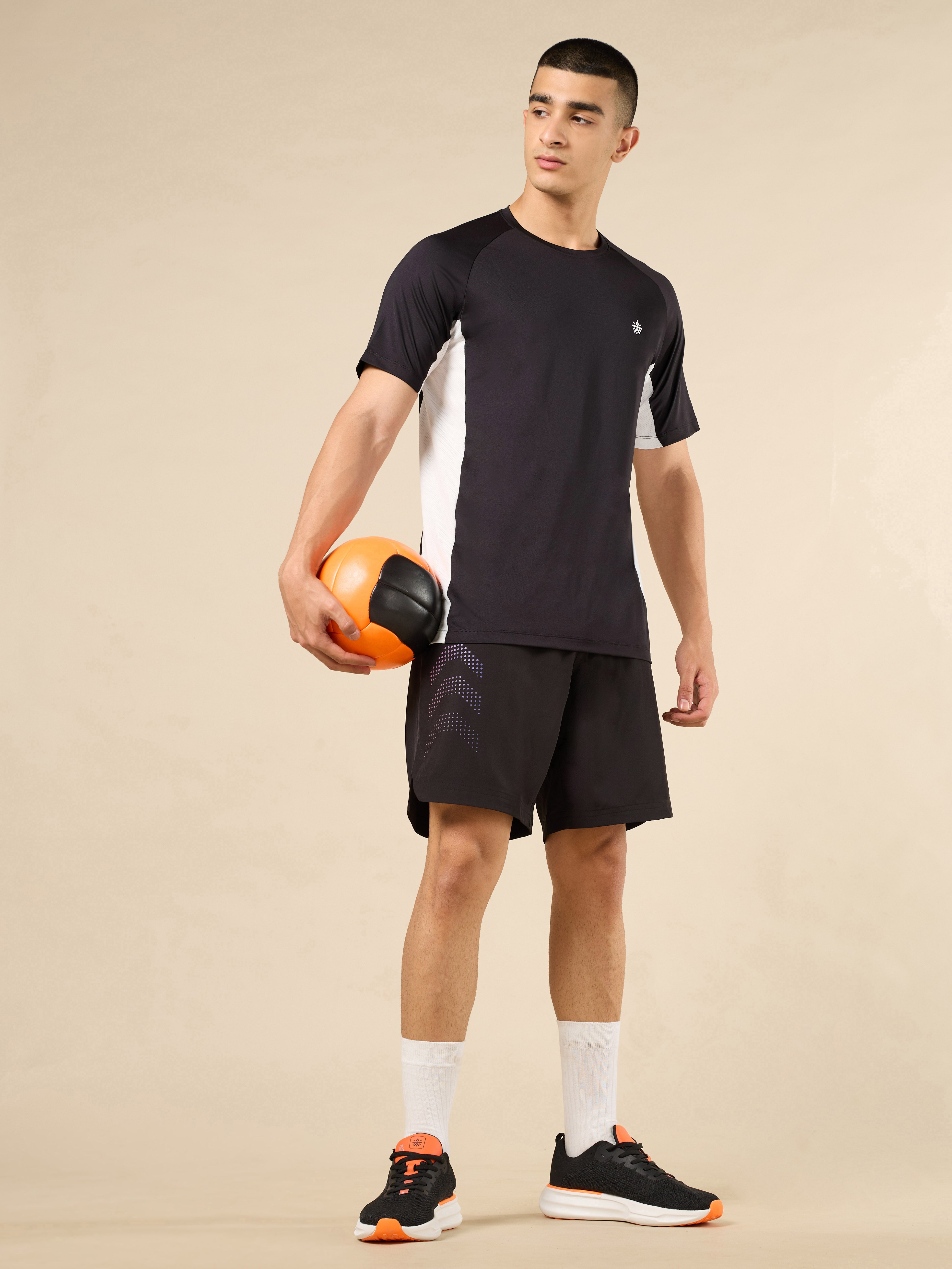 Men's Black Active Pop Performance T-shirt