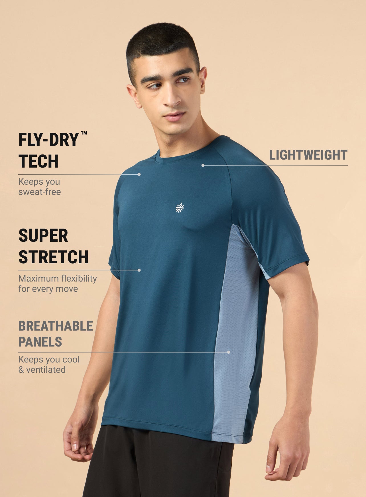 Men's Navy Active Pop Performance T-shirt