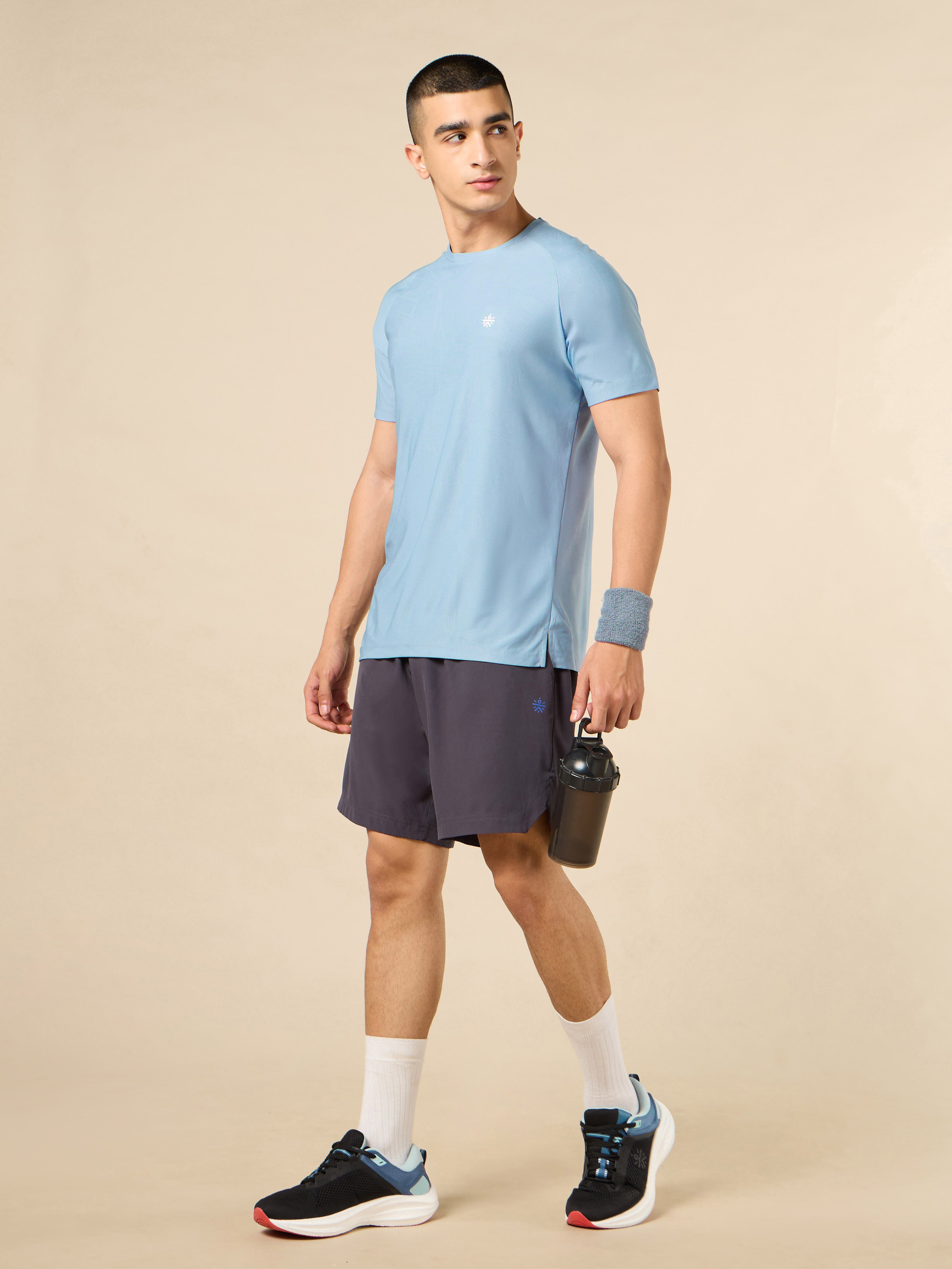 Men's Blue All Sport Jacquard Knit Training T-shirt