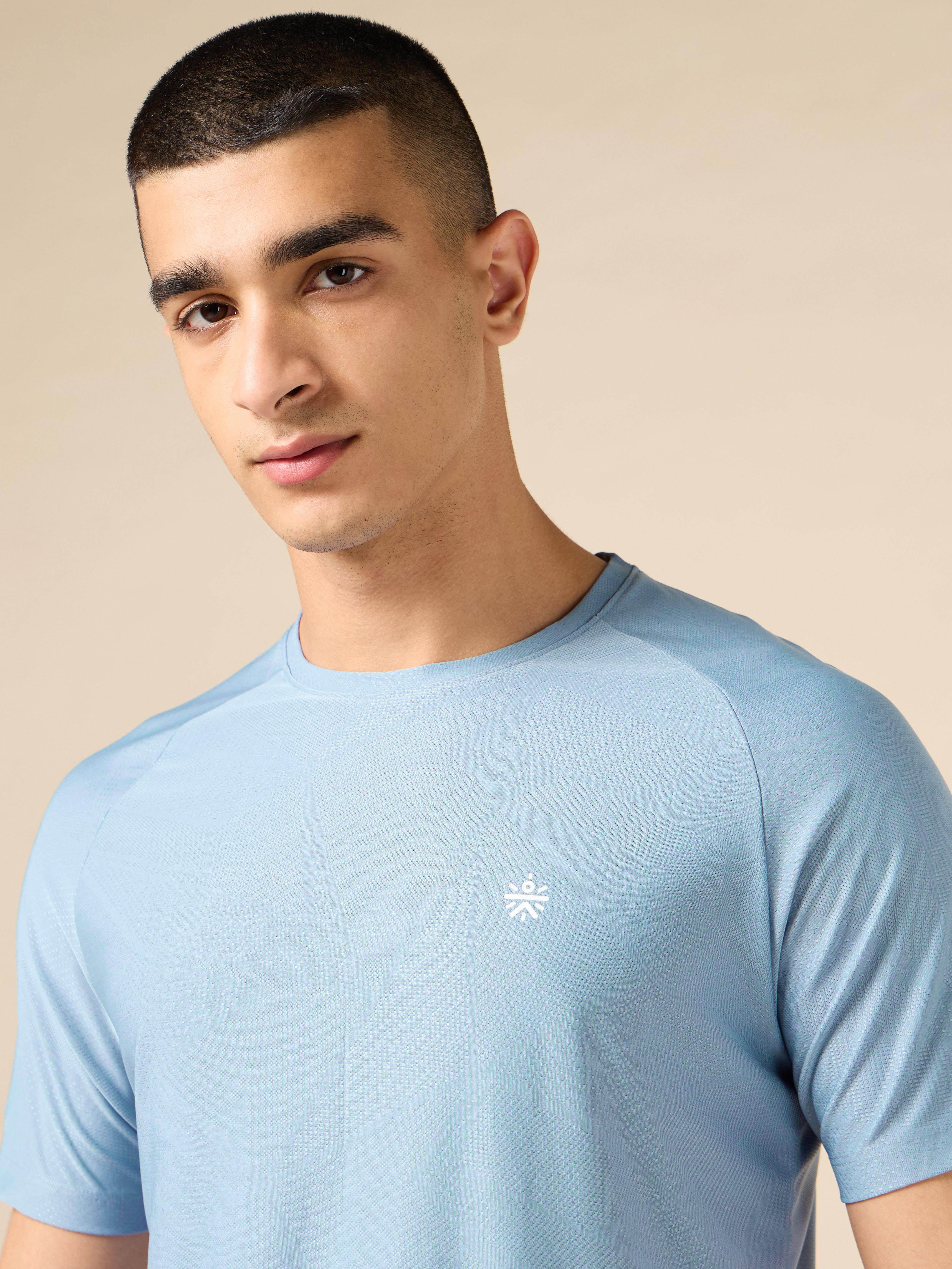 Men's Blue All Sport Jacquard Knit Training T-shirt