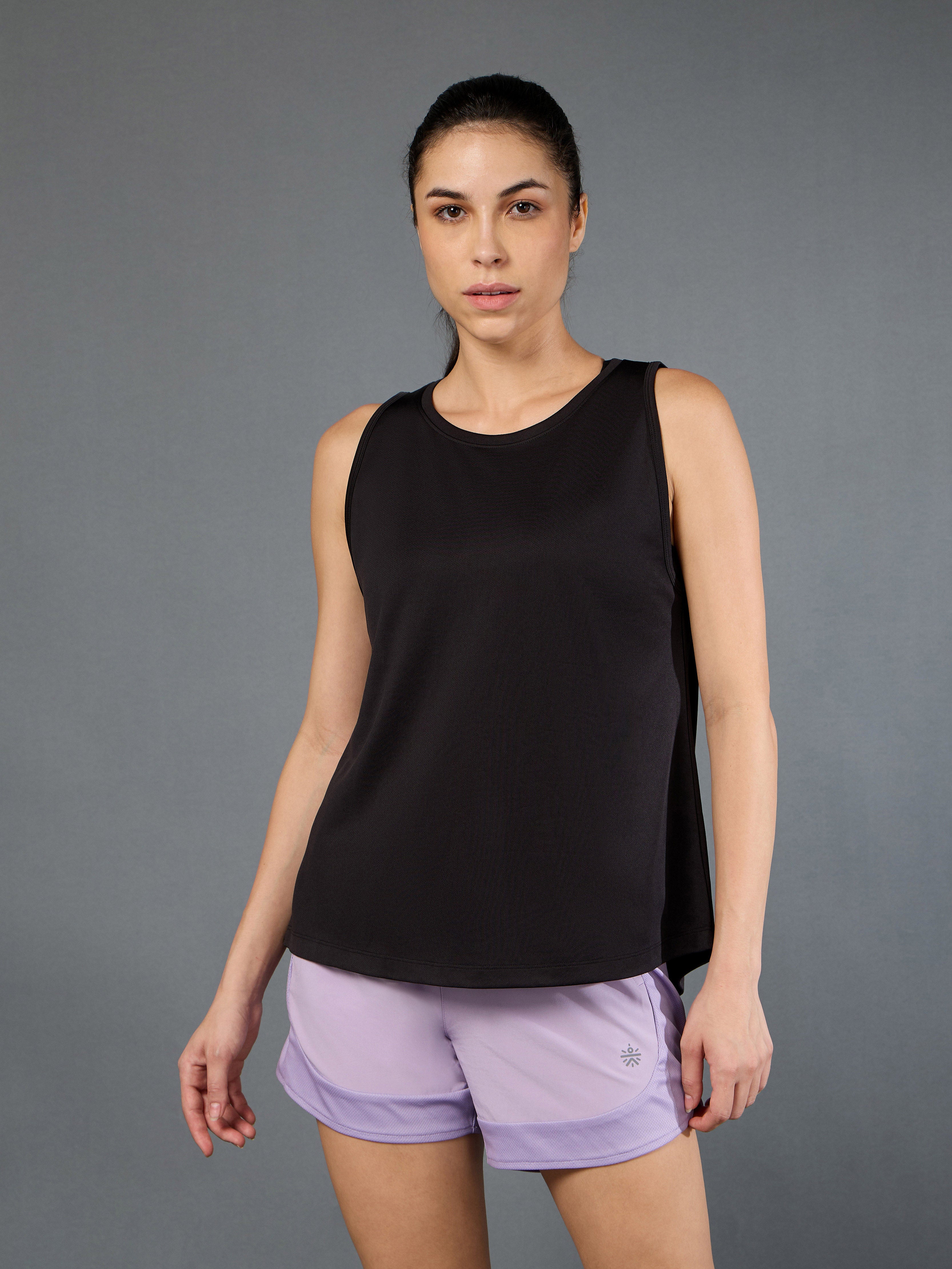 Women's All Day Active Black Tank