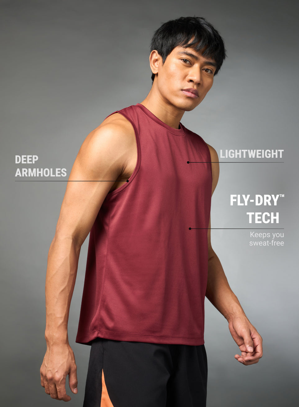 Men's Running Essential Maroon Tank