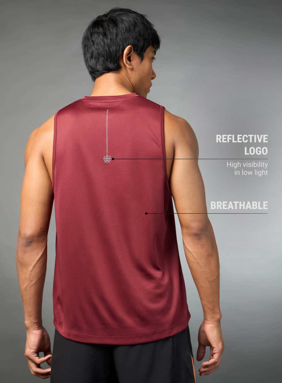 Men's Running Essential Maroon Tank