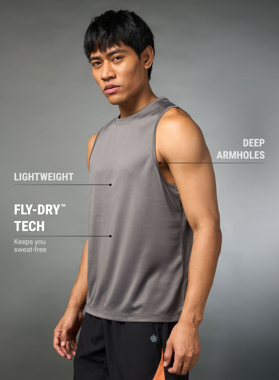 Men's Running Essential Grey Tank