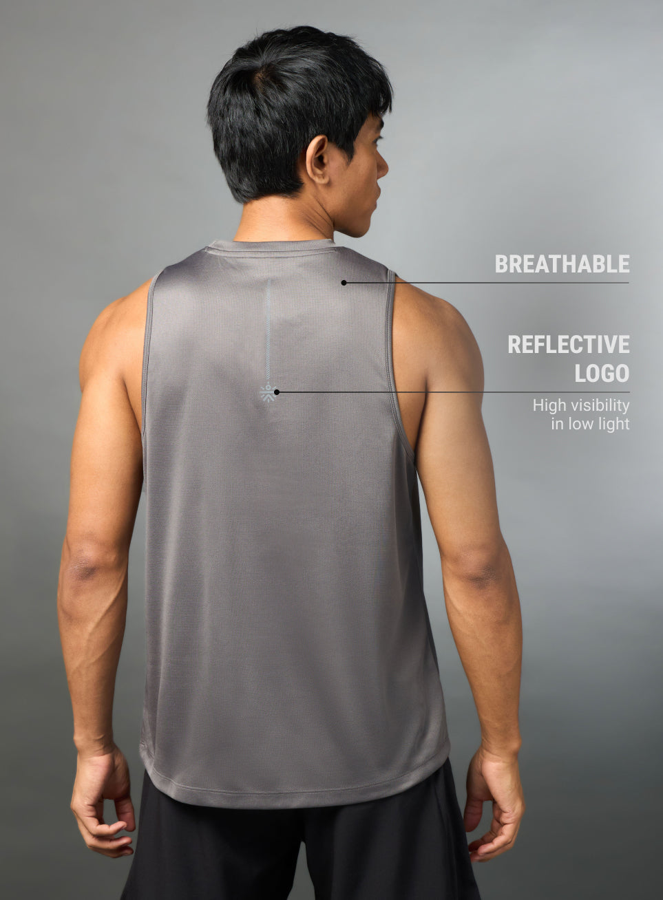 Men's Running Essential Grey Tank