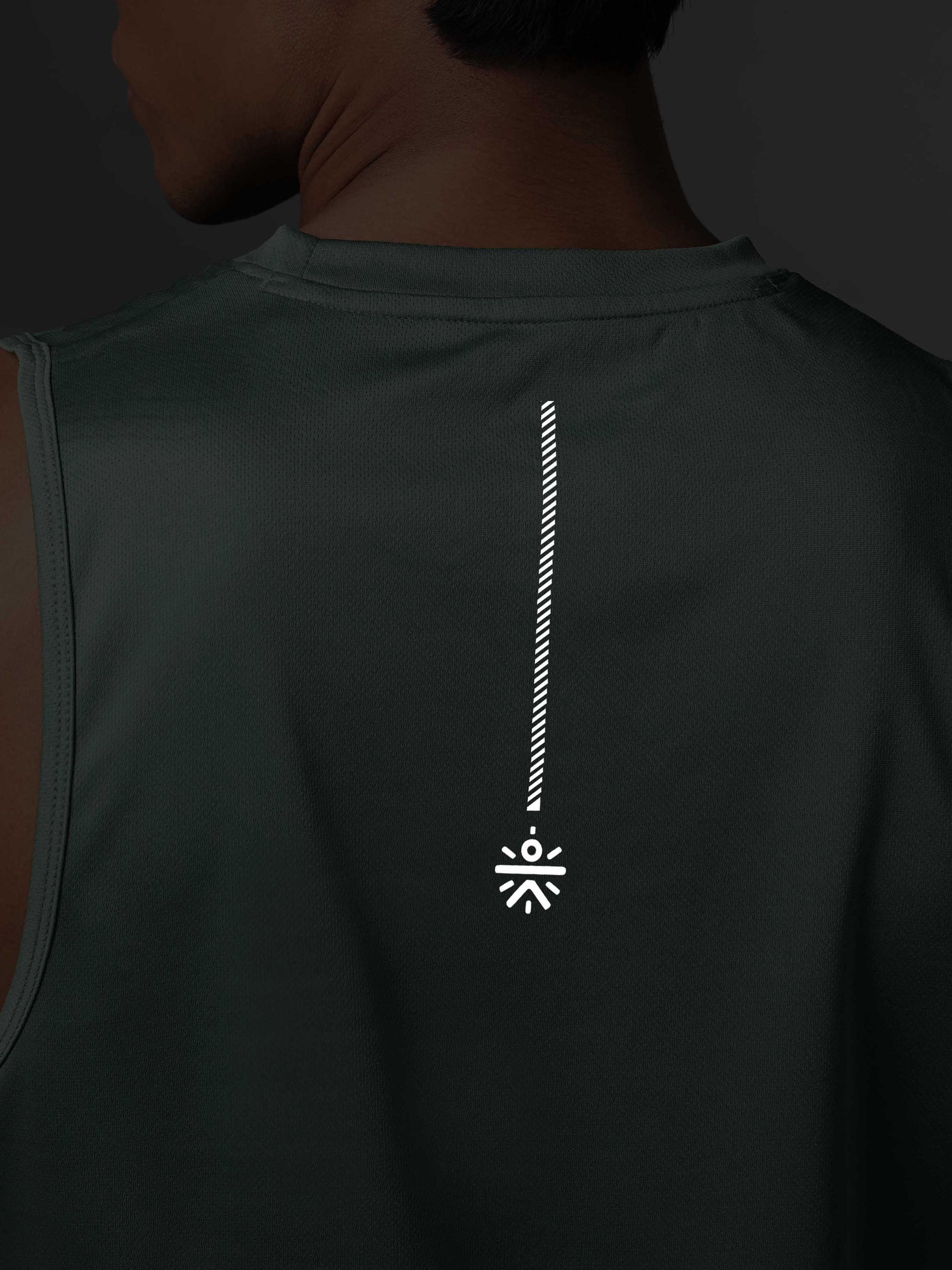 Men's Running Essential Green Tank