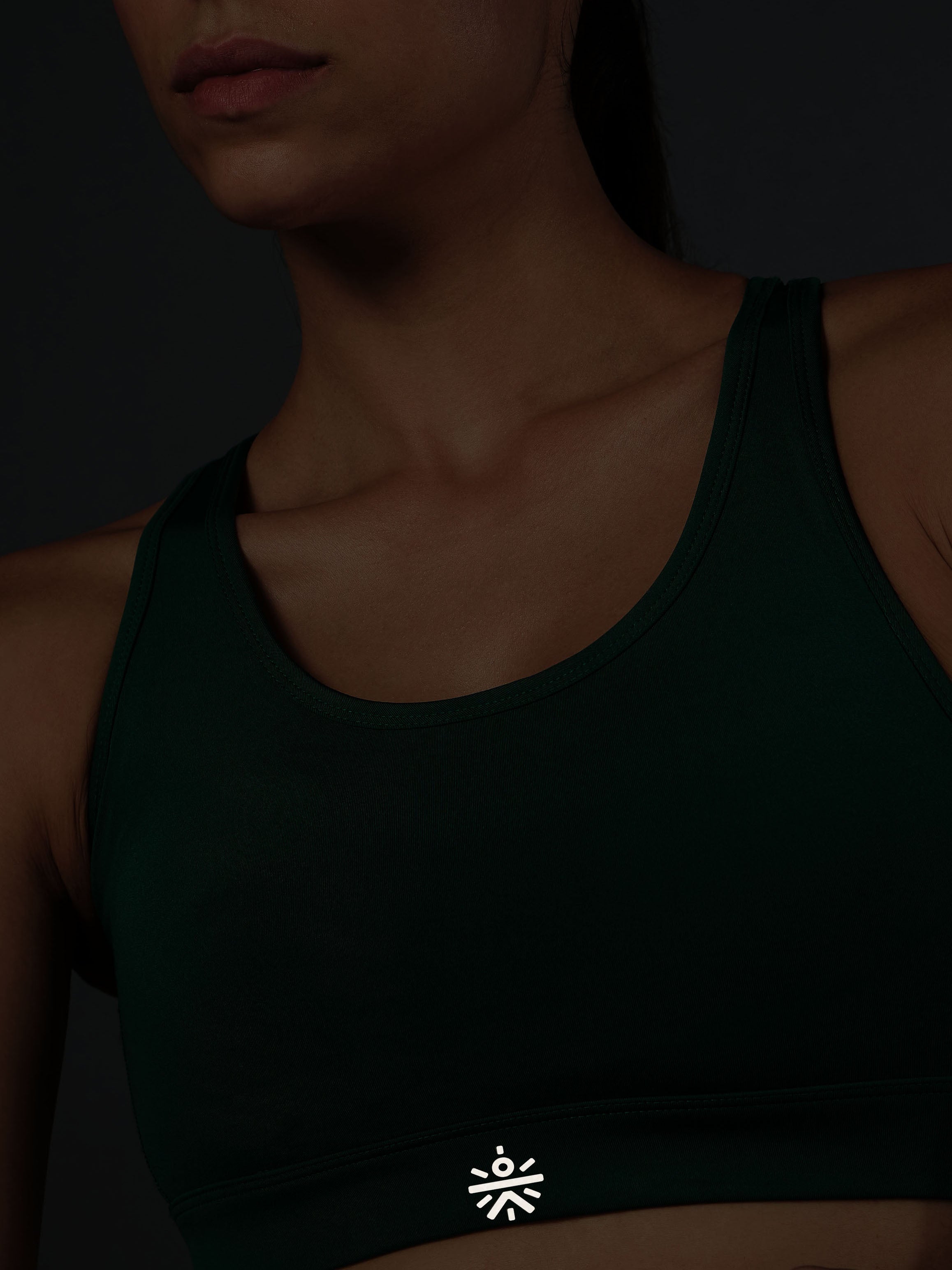 Women's Cross Back Green Performance Bra
