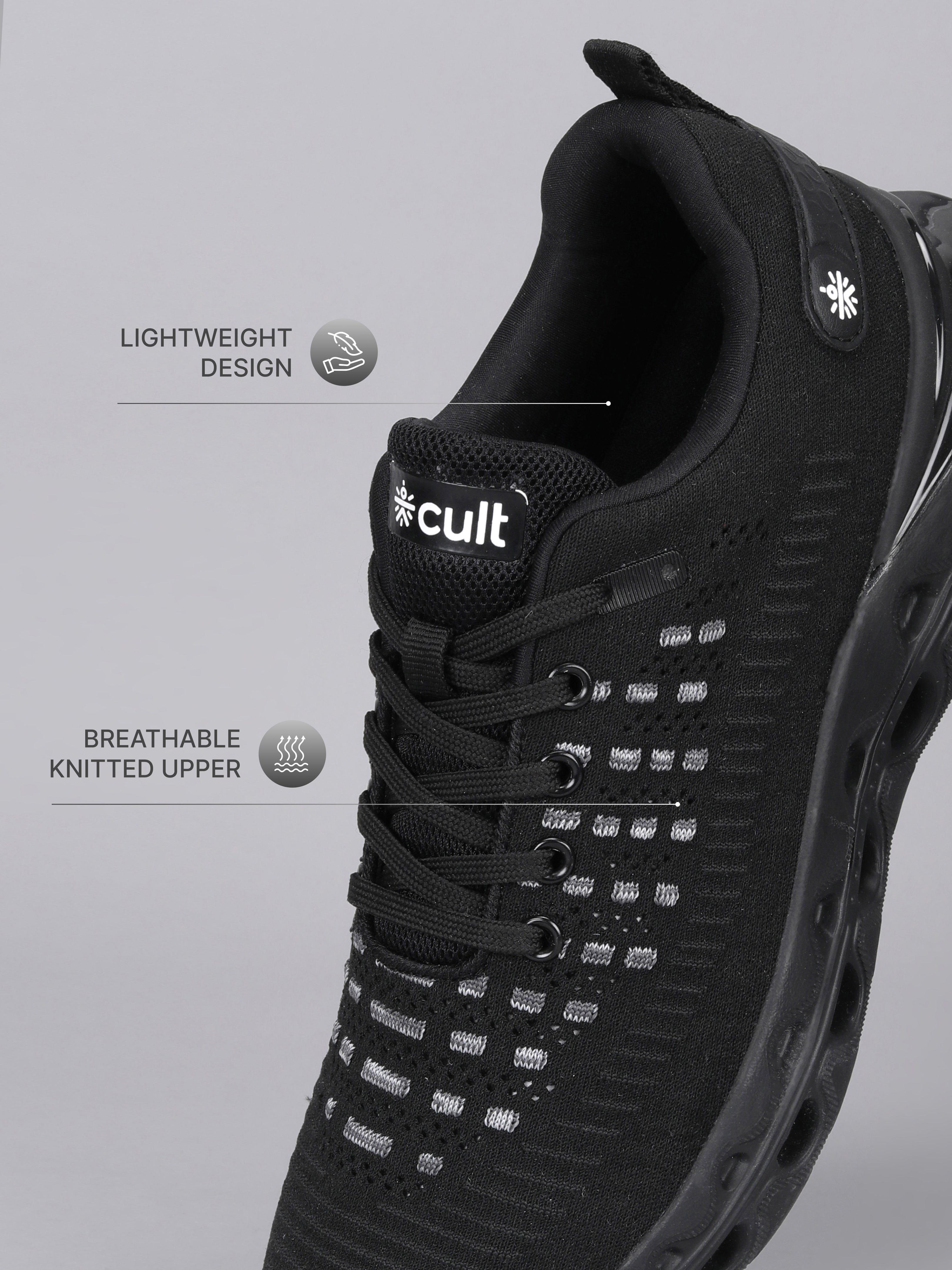 cult Men's Flexora Sneaker Shoes - Black