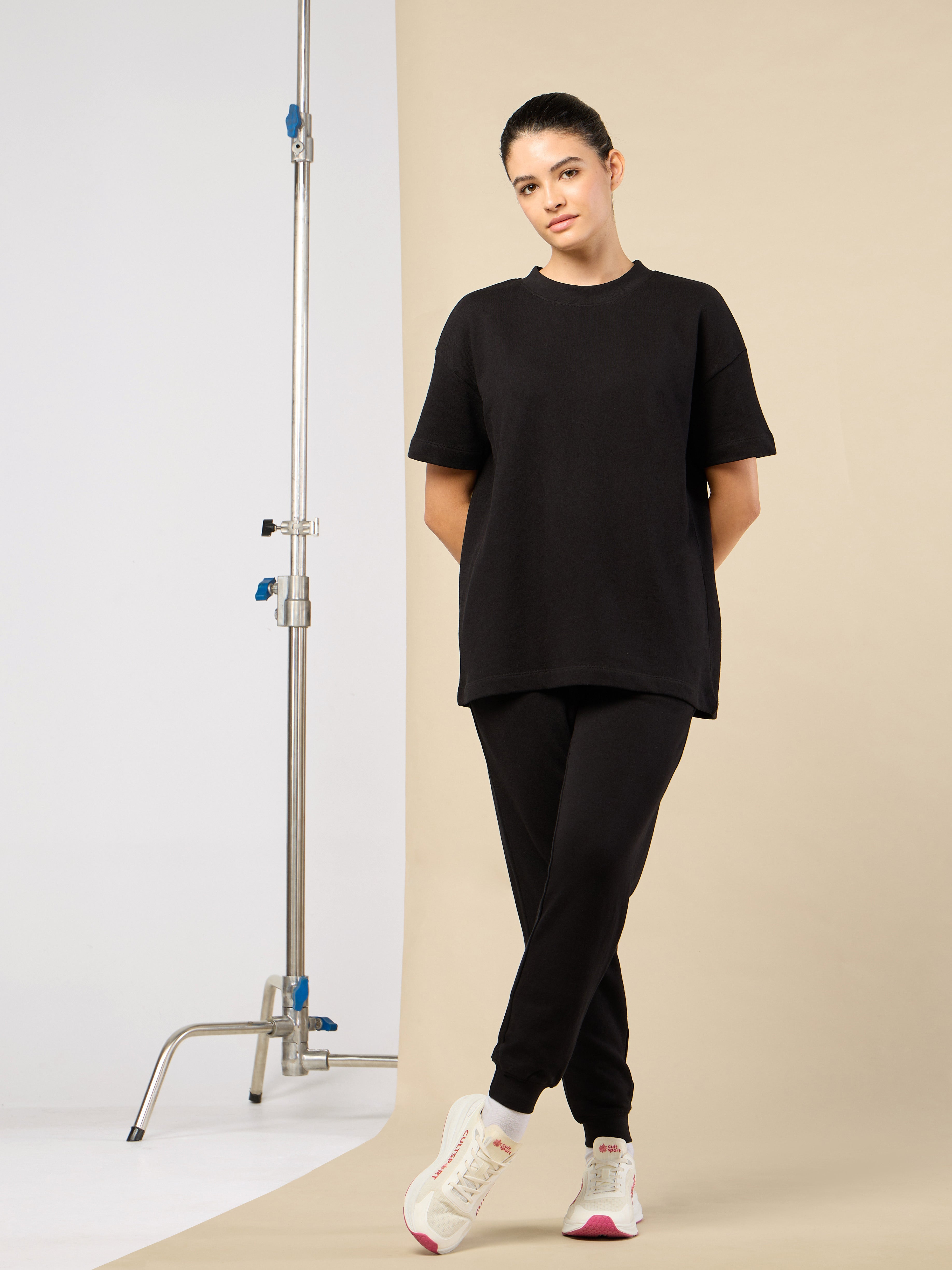 Women's Lifestyle Cotton Black Co-ord Set